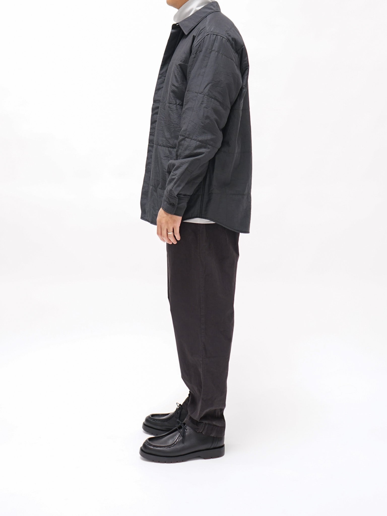 Namu Shop - Auralee Quilted Light Silk Cotton Shirt - Ink Black