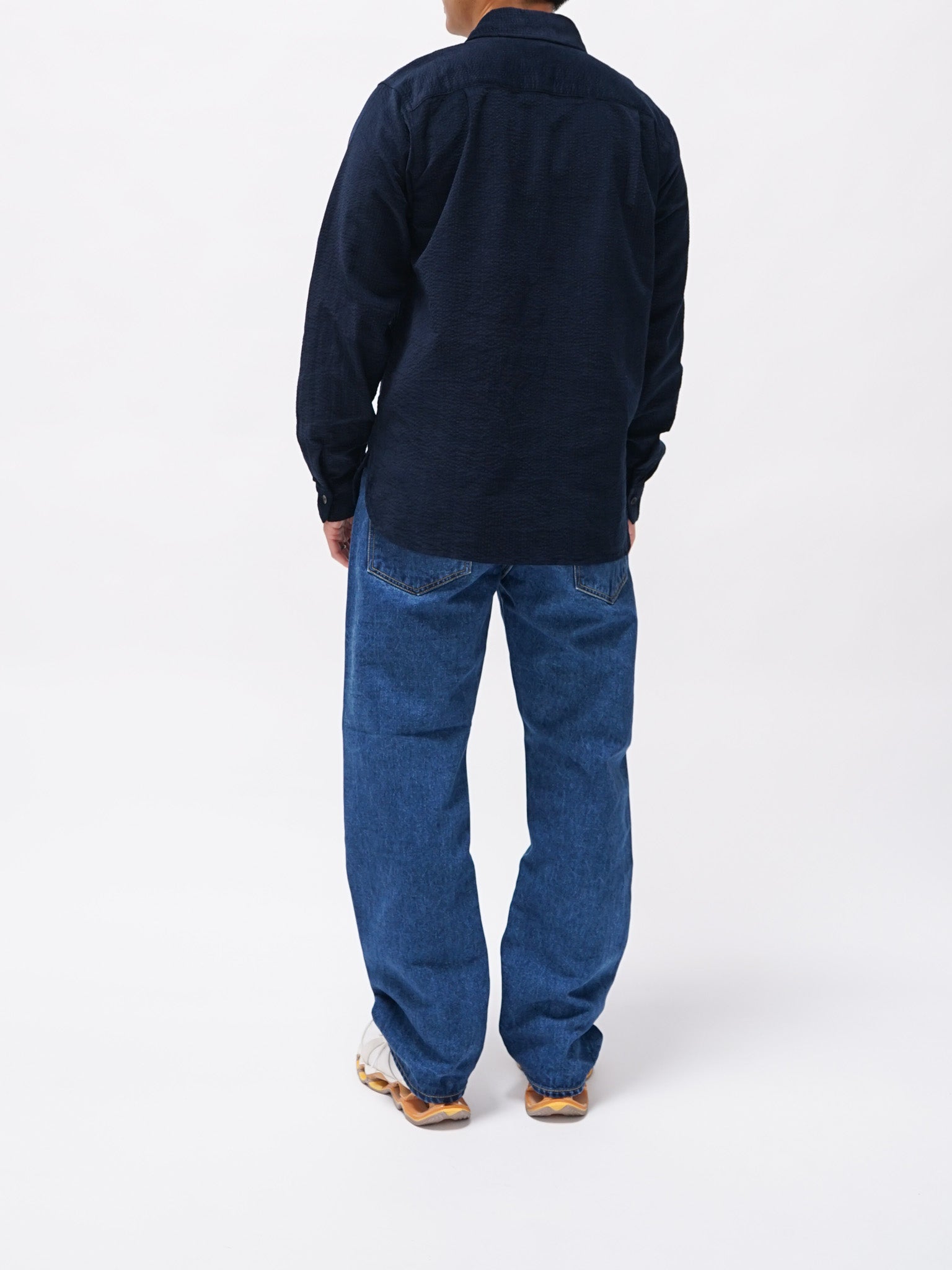 Namu Shop - ts(s) Cotton Ripple Corduroy Work Shirt - Navy