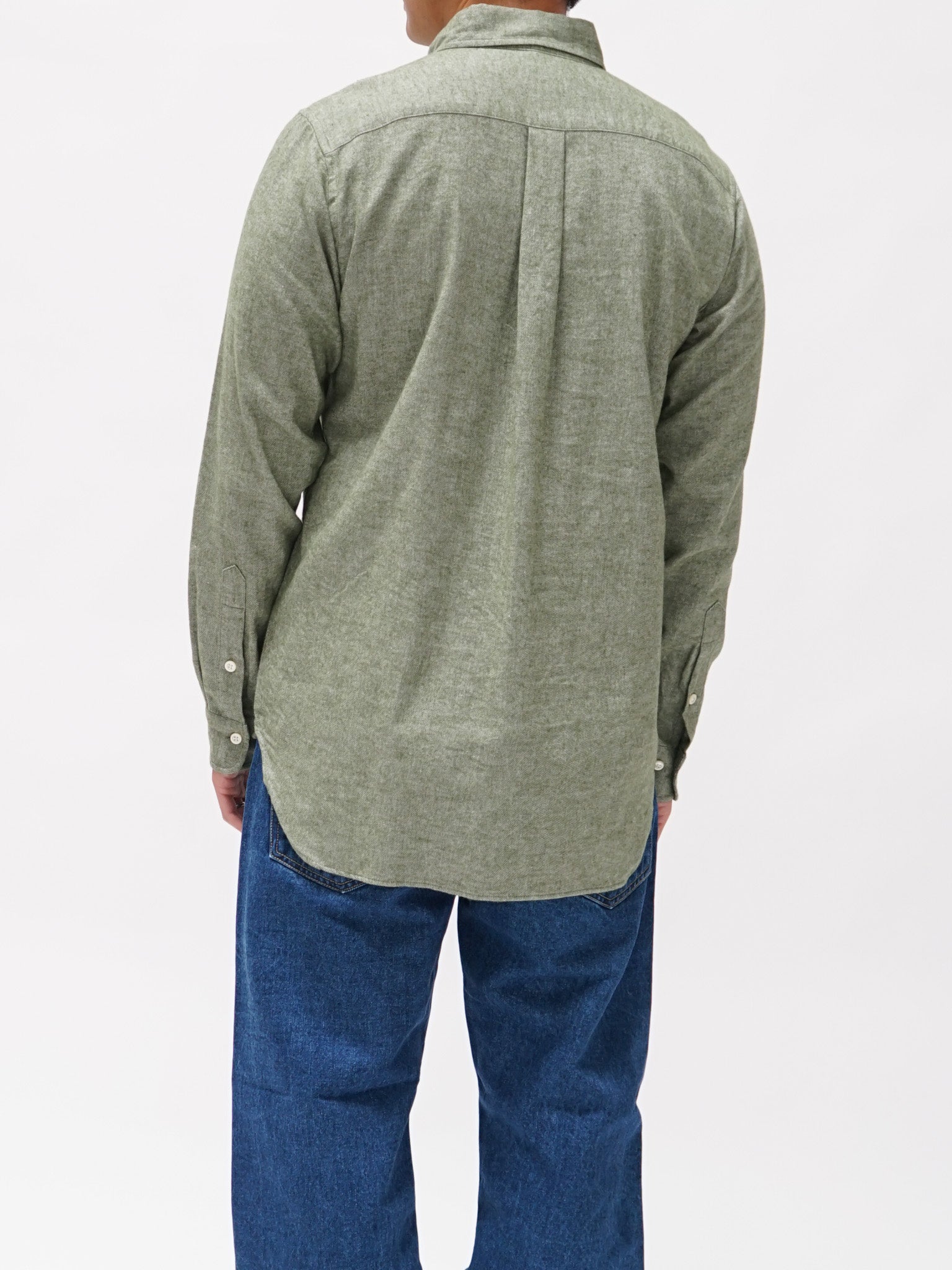 Namu Shop - ts(s) Chambray Cotton Flannel BD Shirt - Green