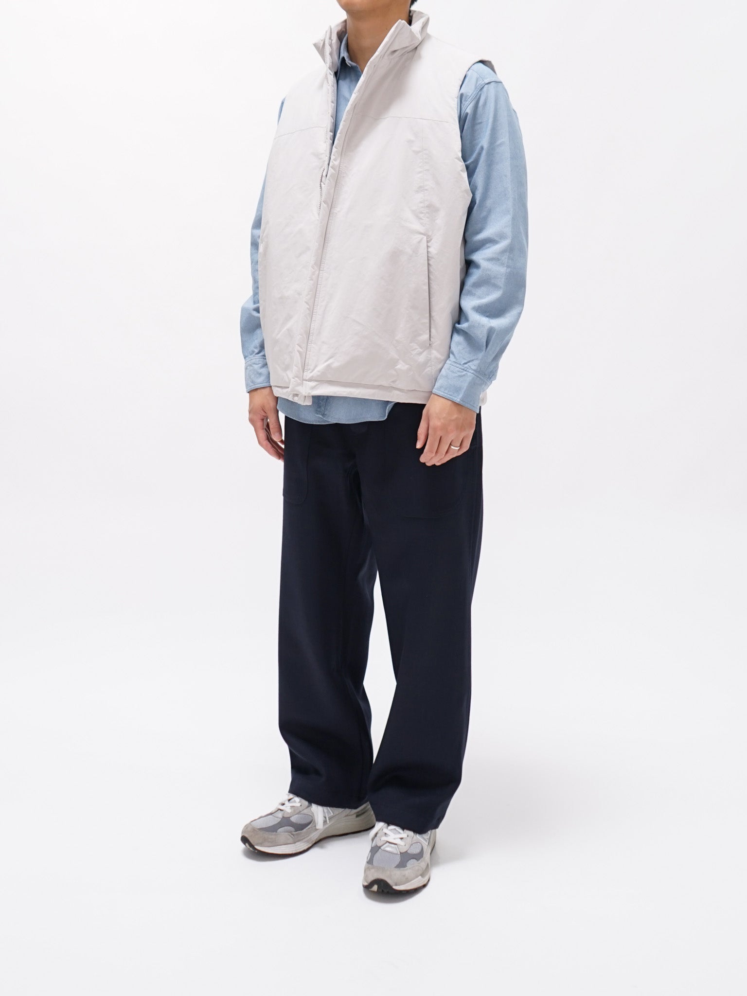 Namu Shop - Kaptain Sunshine P/N Suede Padding Over Vest - Grey