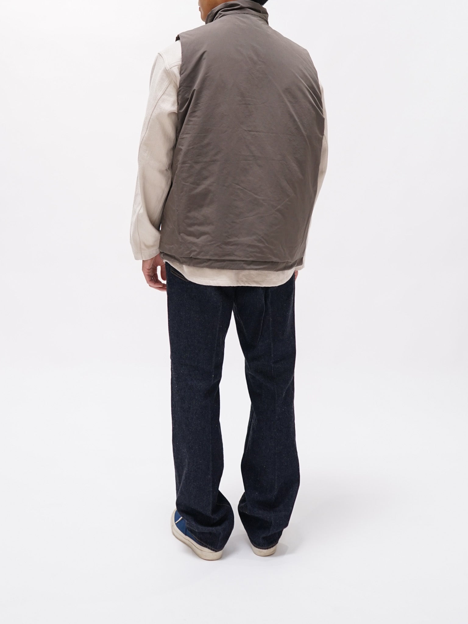 Namu Shop - Kaptain Sunshine P/N Suede Padding Over Vest - Black Olive