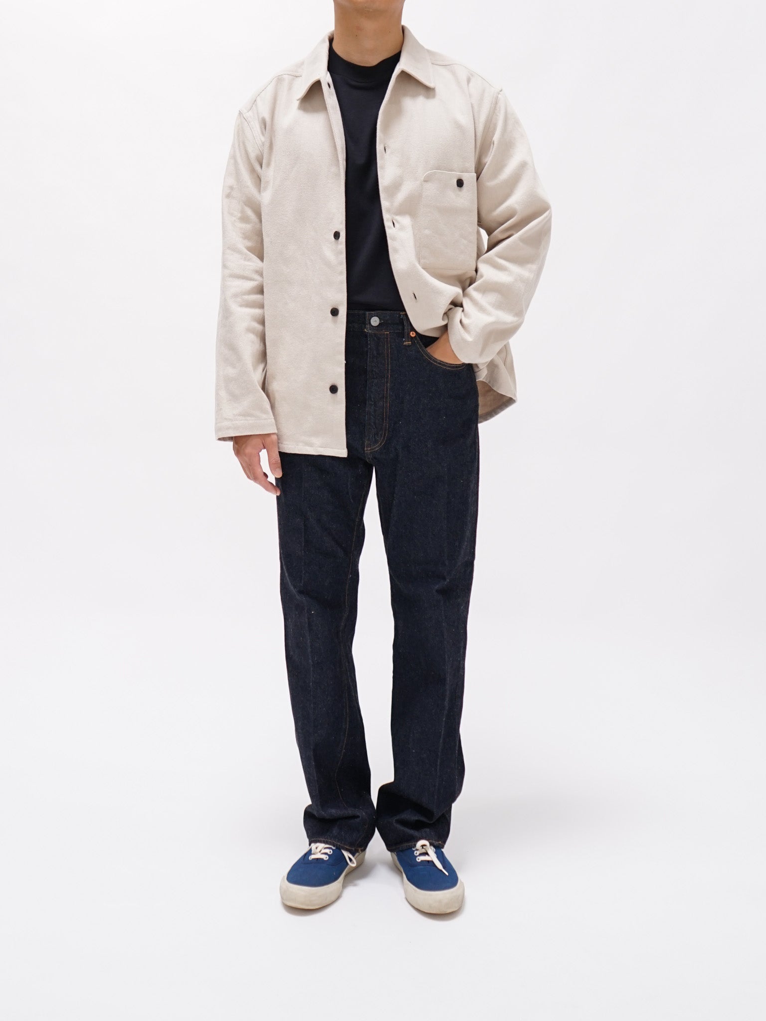 Namu Shop - Kaptain Sunshine Super Soft Washable Merino Tenjiku L/S Tee - Navy