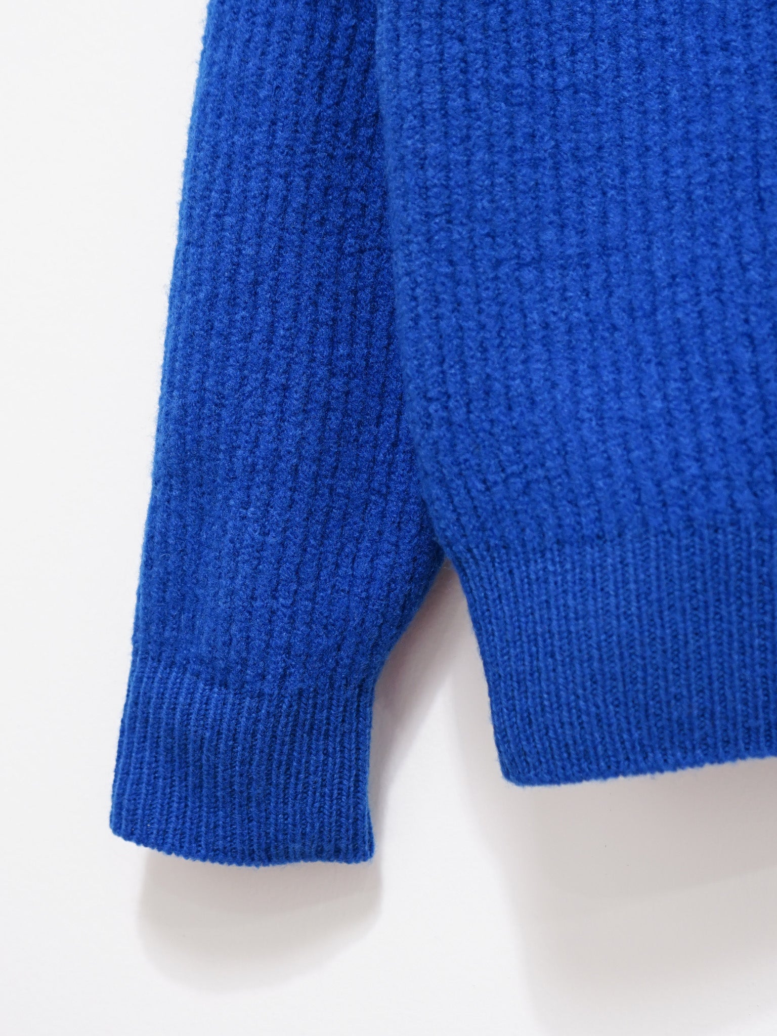 Namu Shop - Auralee Milled French Merino Rib Knit Zip Pullover - Royal Blue