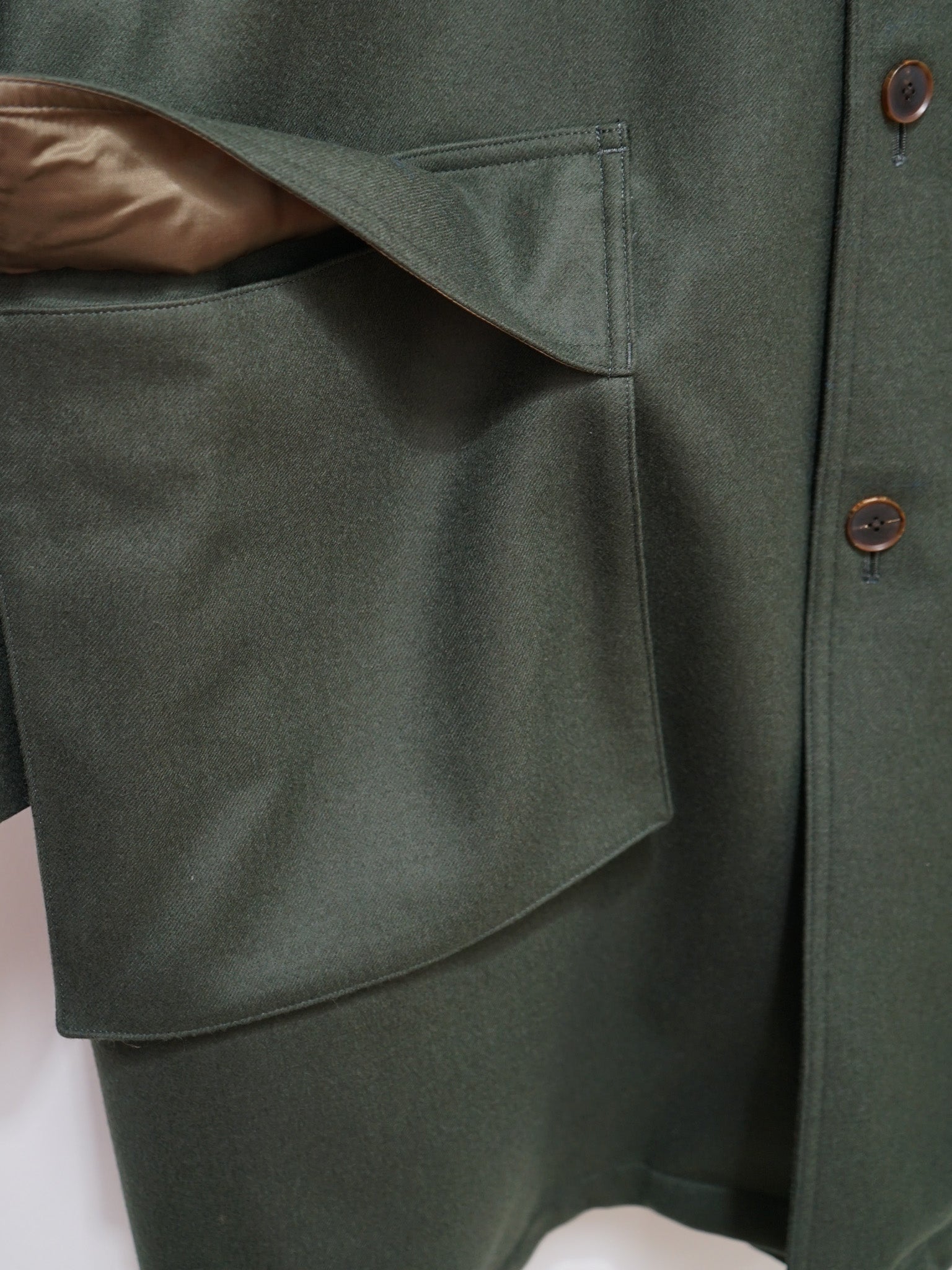 Namu Shop - Auralee Light Melton Hooded Liner Coat - Dark Olive