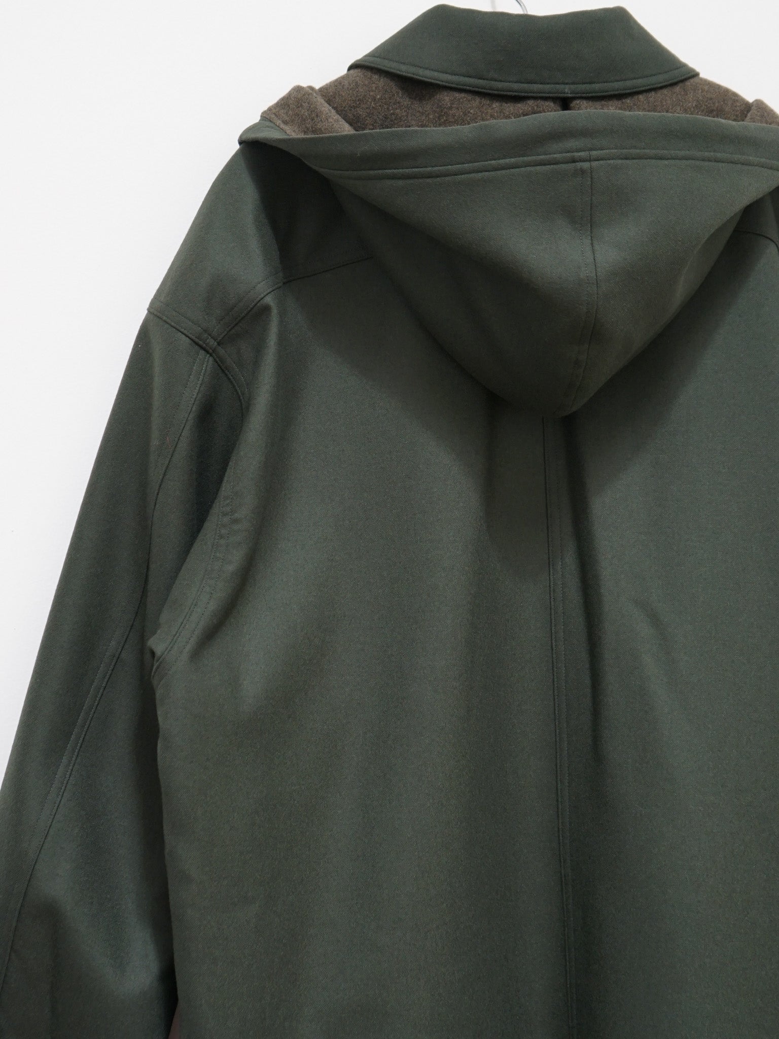 Namu Shop - Auralee Light Melton Hooded Liner Coat - Dark Olive