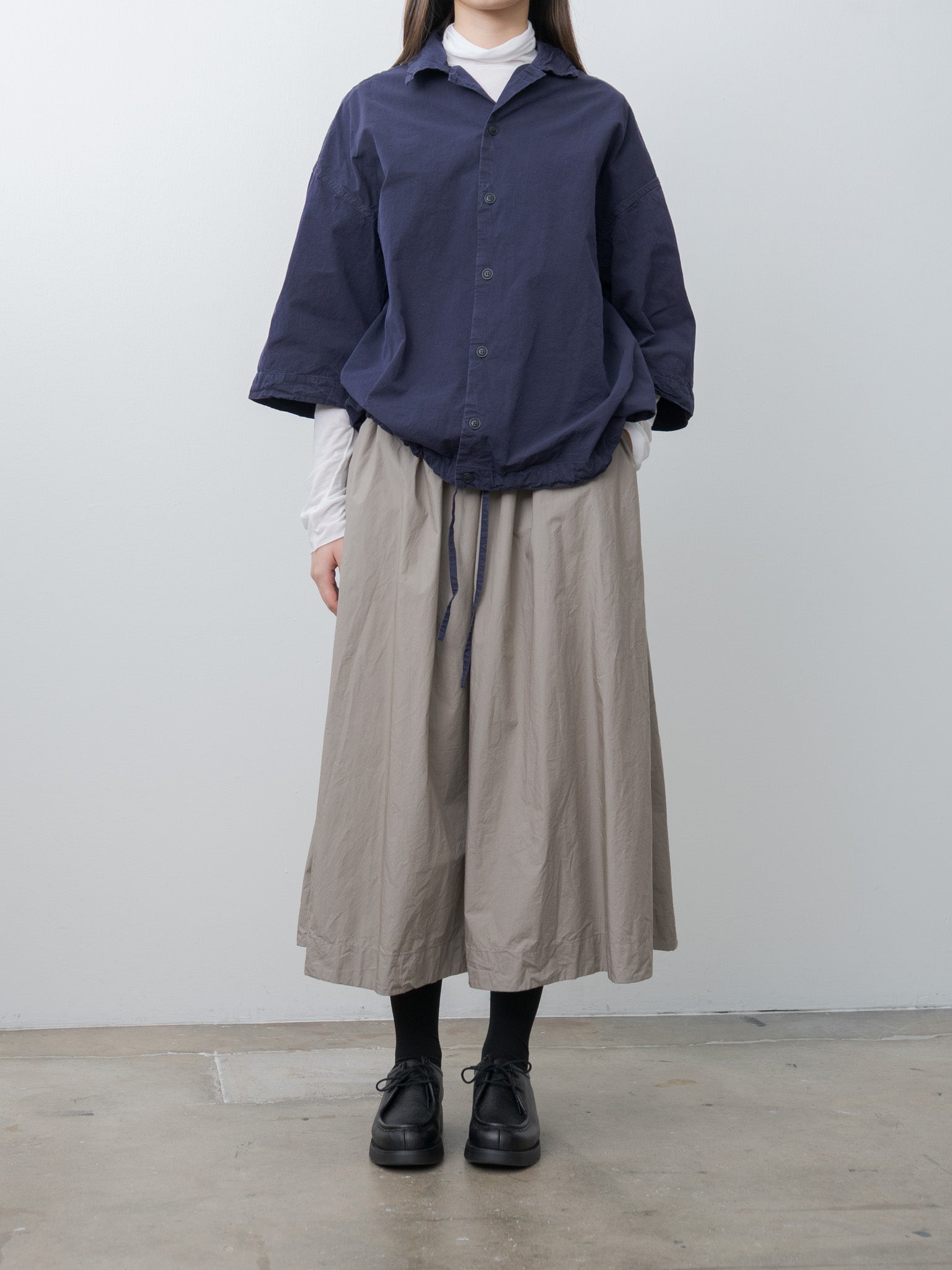 Namu Shop - Casey Casey Mili Volume Shirt PAPER COT - Navy