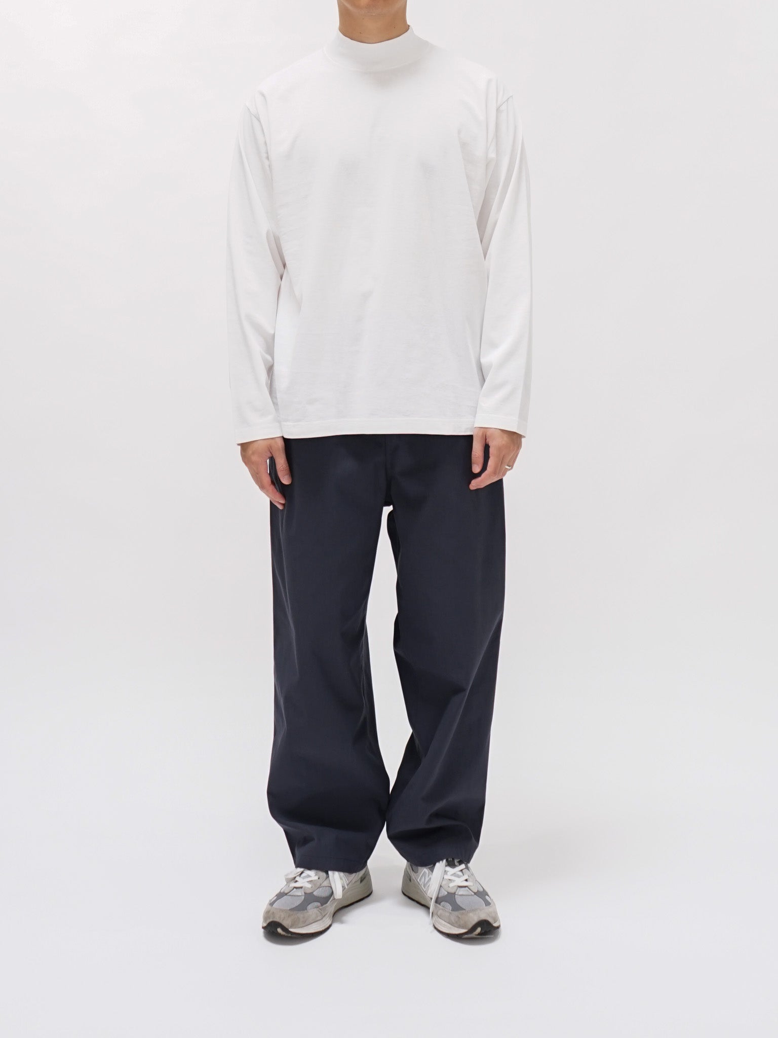 Namu Shop - Y Organic Cotton Recycle Poly Twill Tapered Easy Trousers - Navy