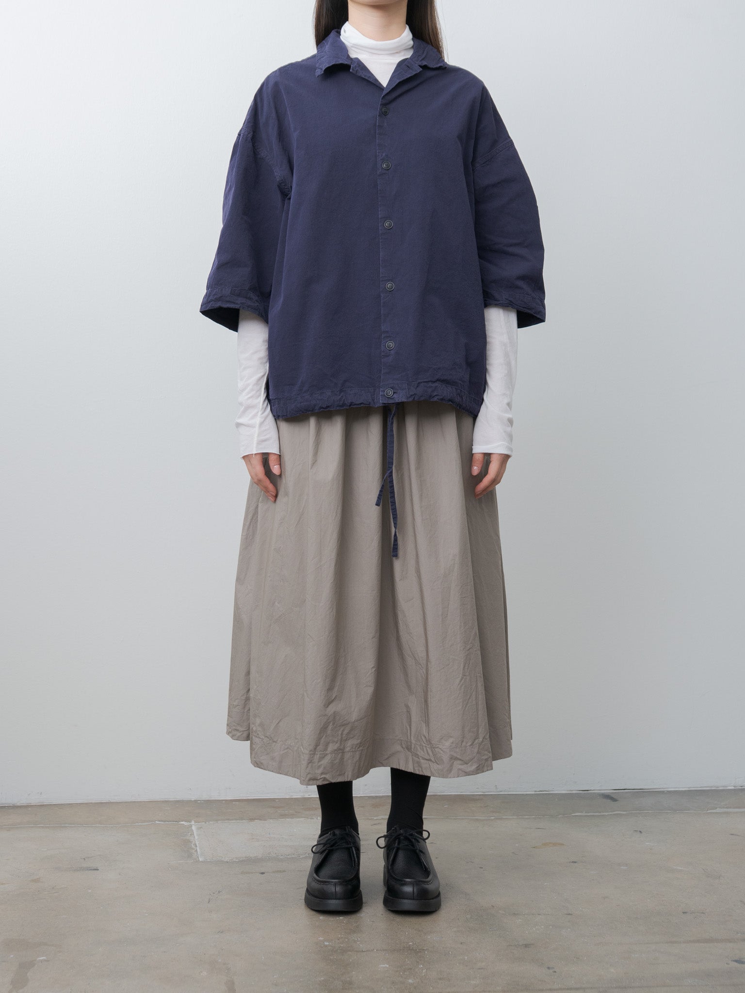 Namu Shop - Casey Casey Mili Volume Shirt PAPER COT - Navy