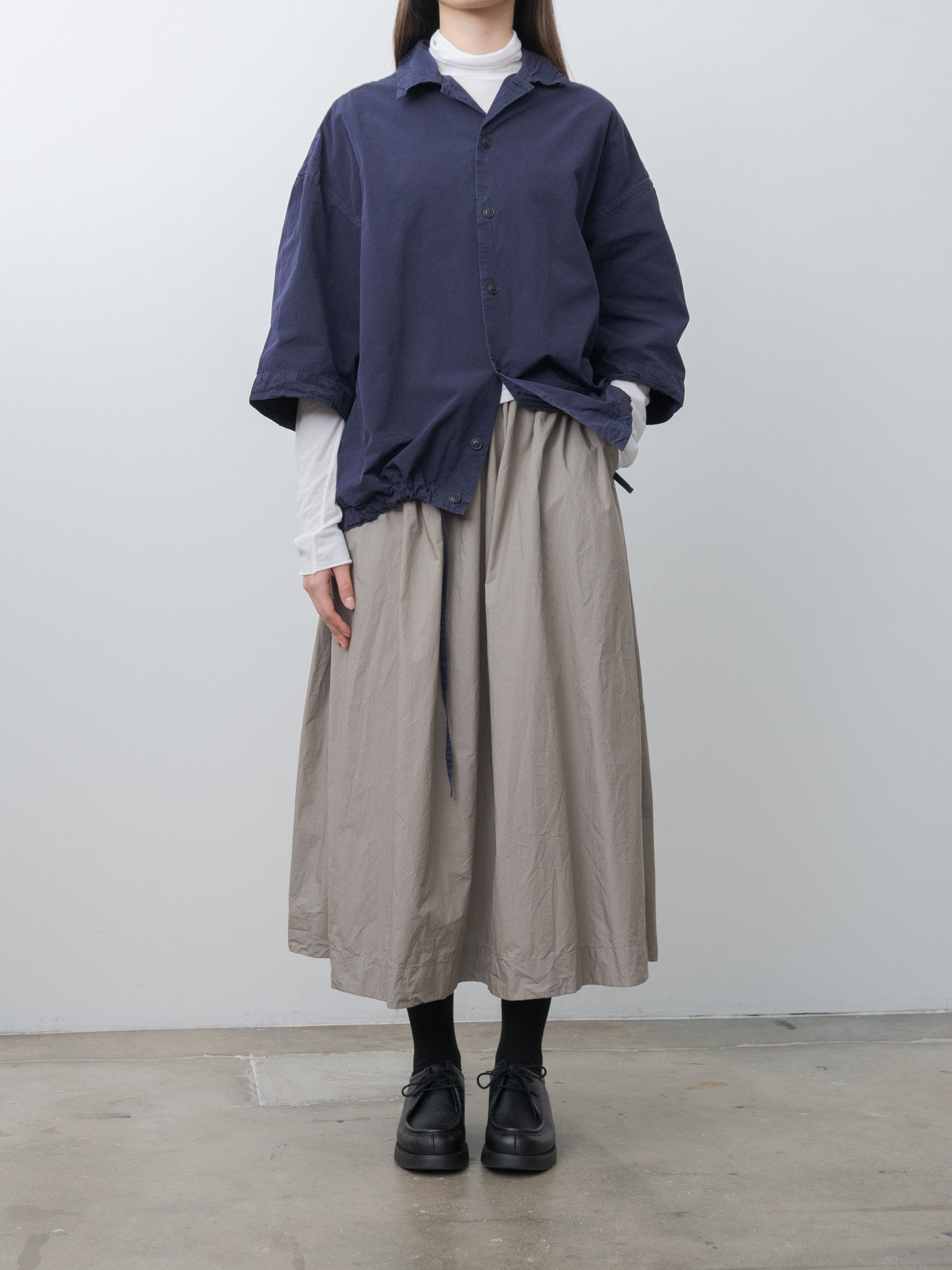 Namu Shop - Casey Casey Mili Volume Shirt PAPER COT - Navy