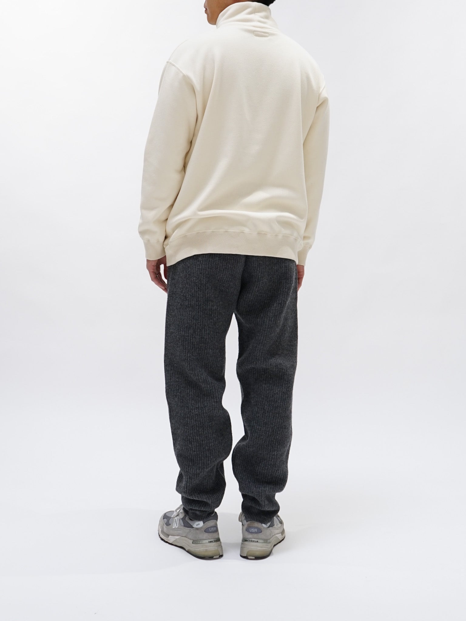 Namu Shop - Auralee Milled French Merino Rib Knit Pants - Charcoal Gray