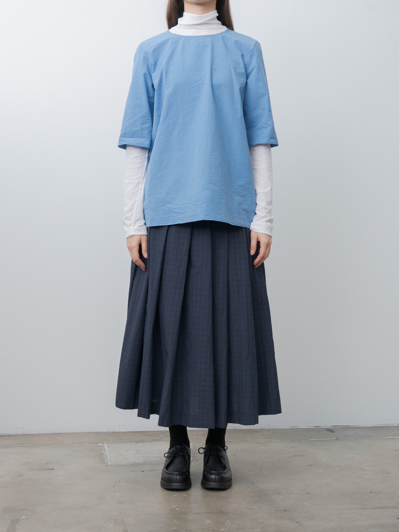 Namu Shop - Casey Casey Simple Top CHALK POPLIN - Light Blue