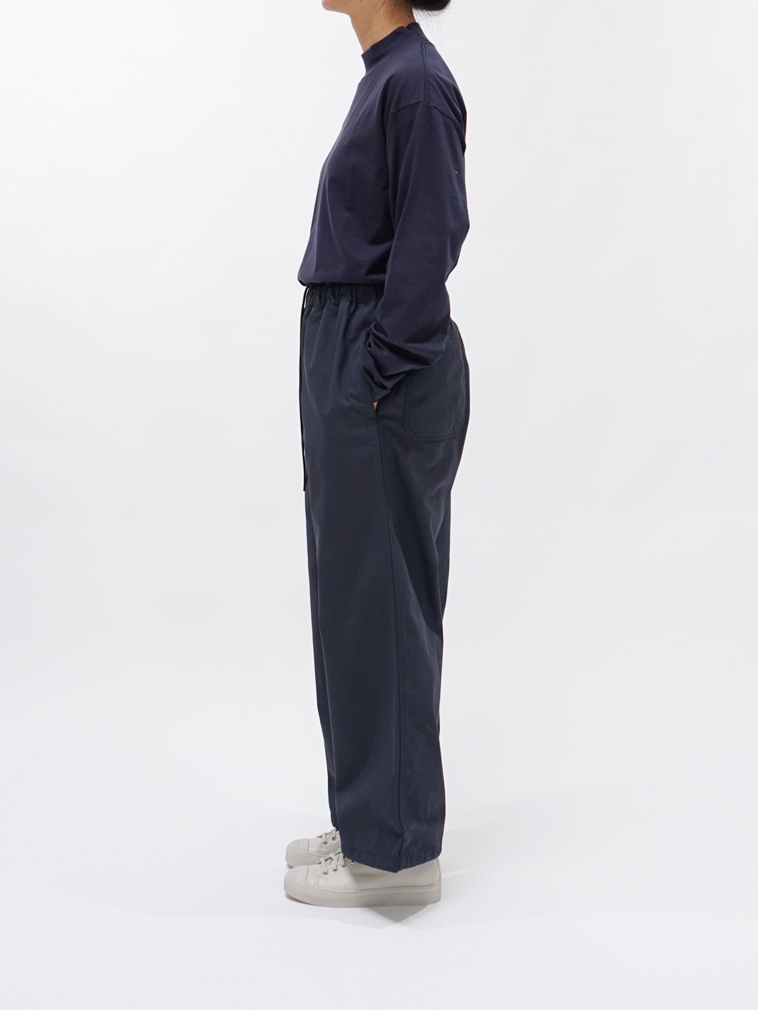 Namu Shop - Y Organic Cotton Recycle Poly Twill Easy Trousers - Navy