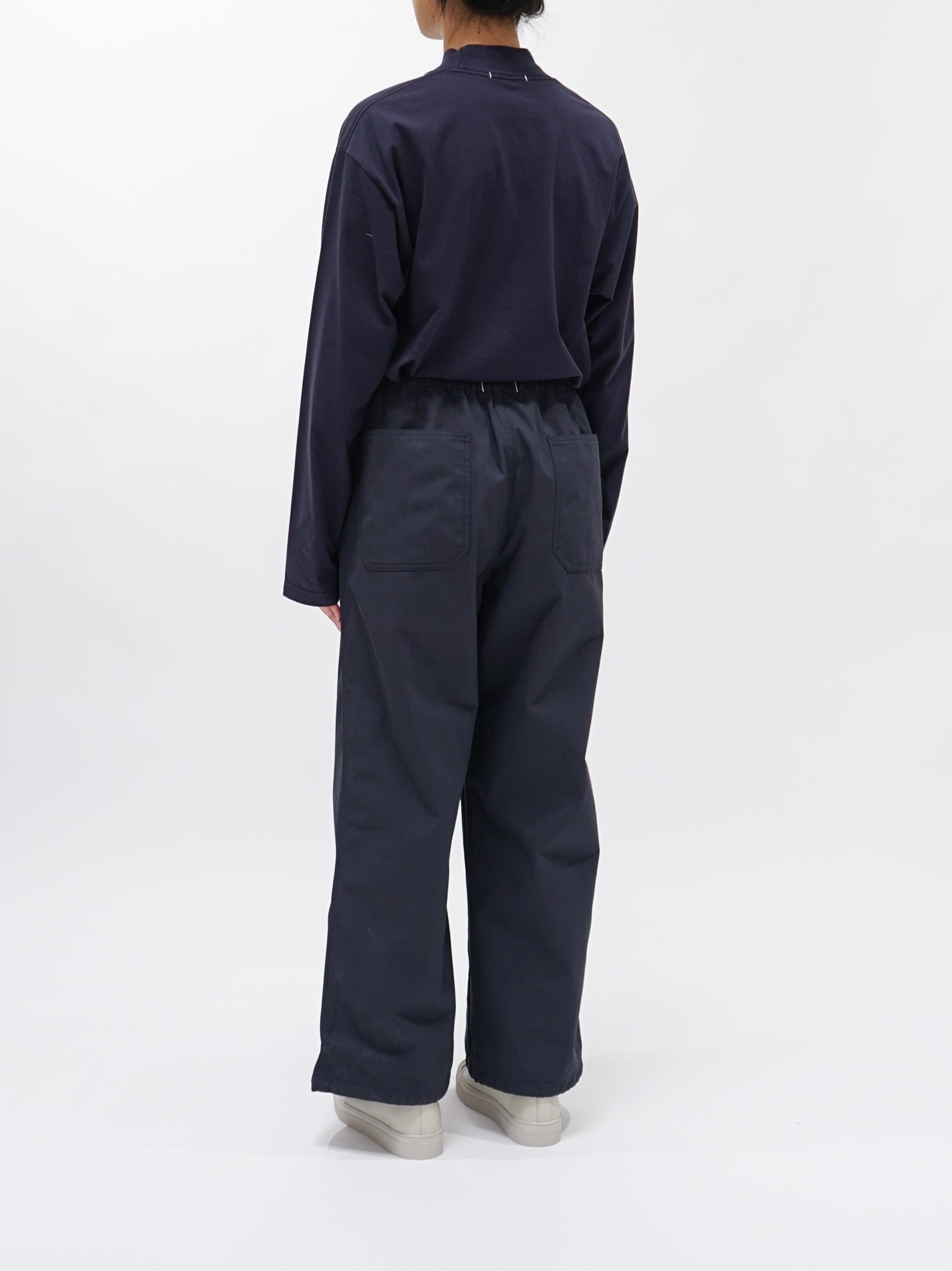 Namu Shop - Y Organic Cotton Recycle Poly Twill Easy Trousers - Navy