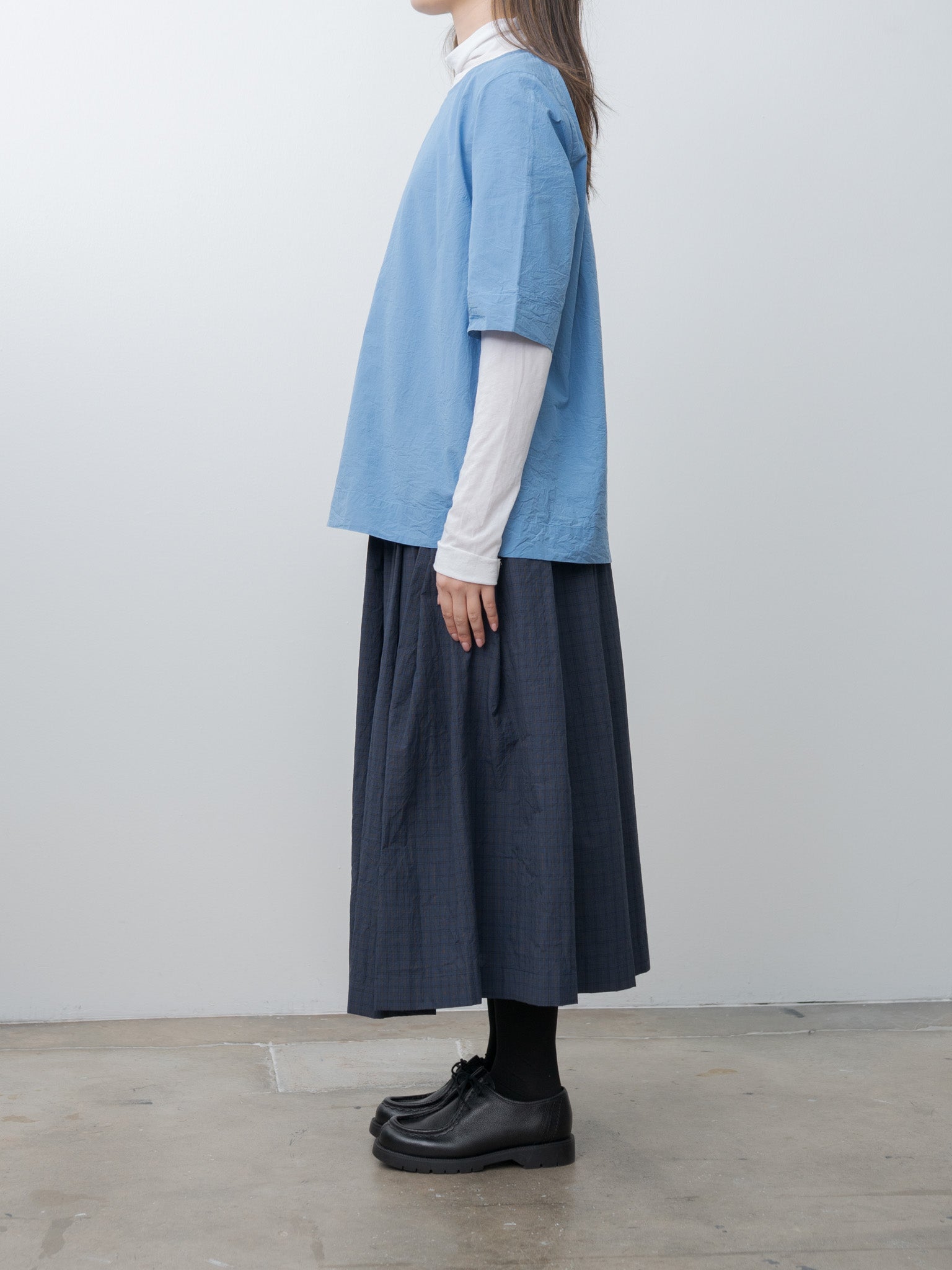 Namu Shop - Casey Casey Simple Top CHALK POPLIN - Light Blue