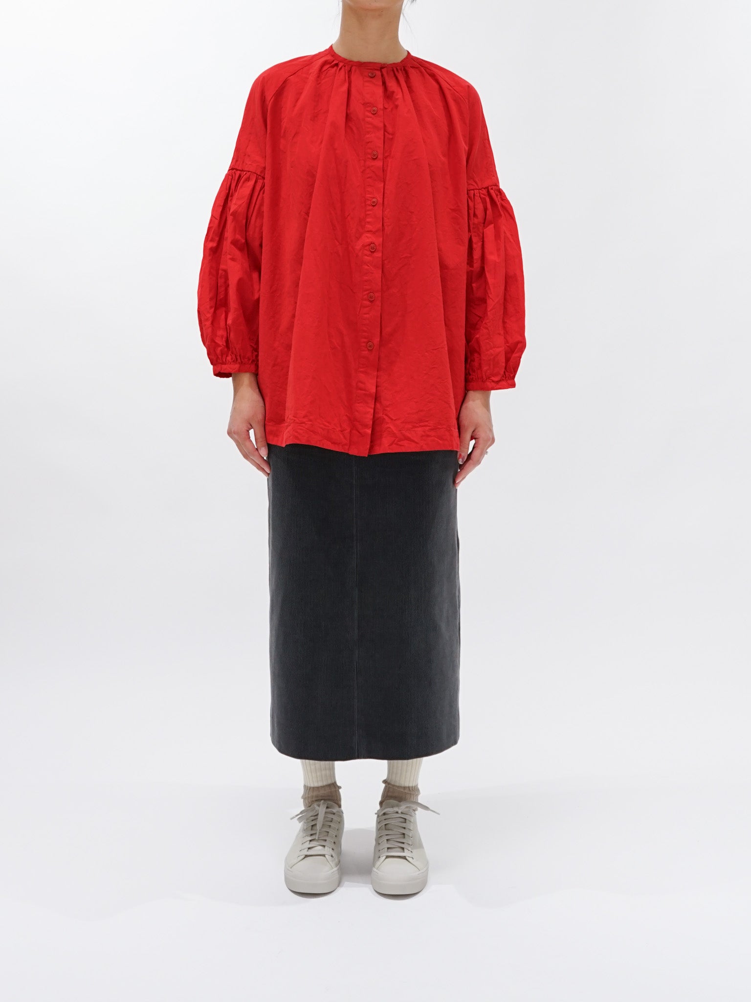 Namu Shop - Yleve Cotton Corduroy Skirt - Blue Gray