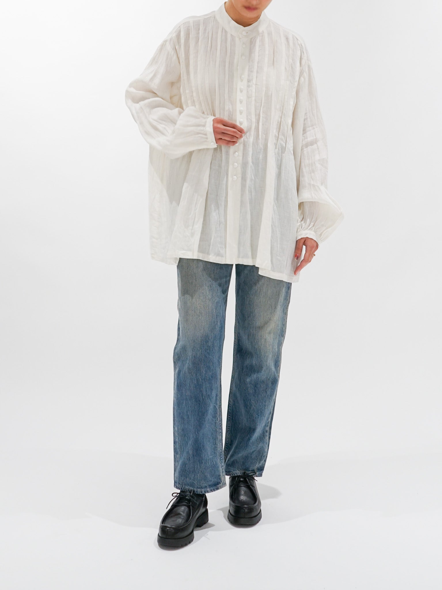 Namu Shop - Ichi Antiquites French Linen Shirt - Black