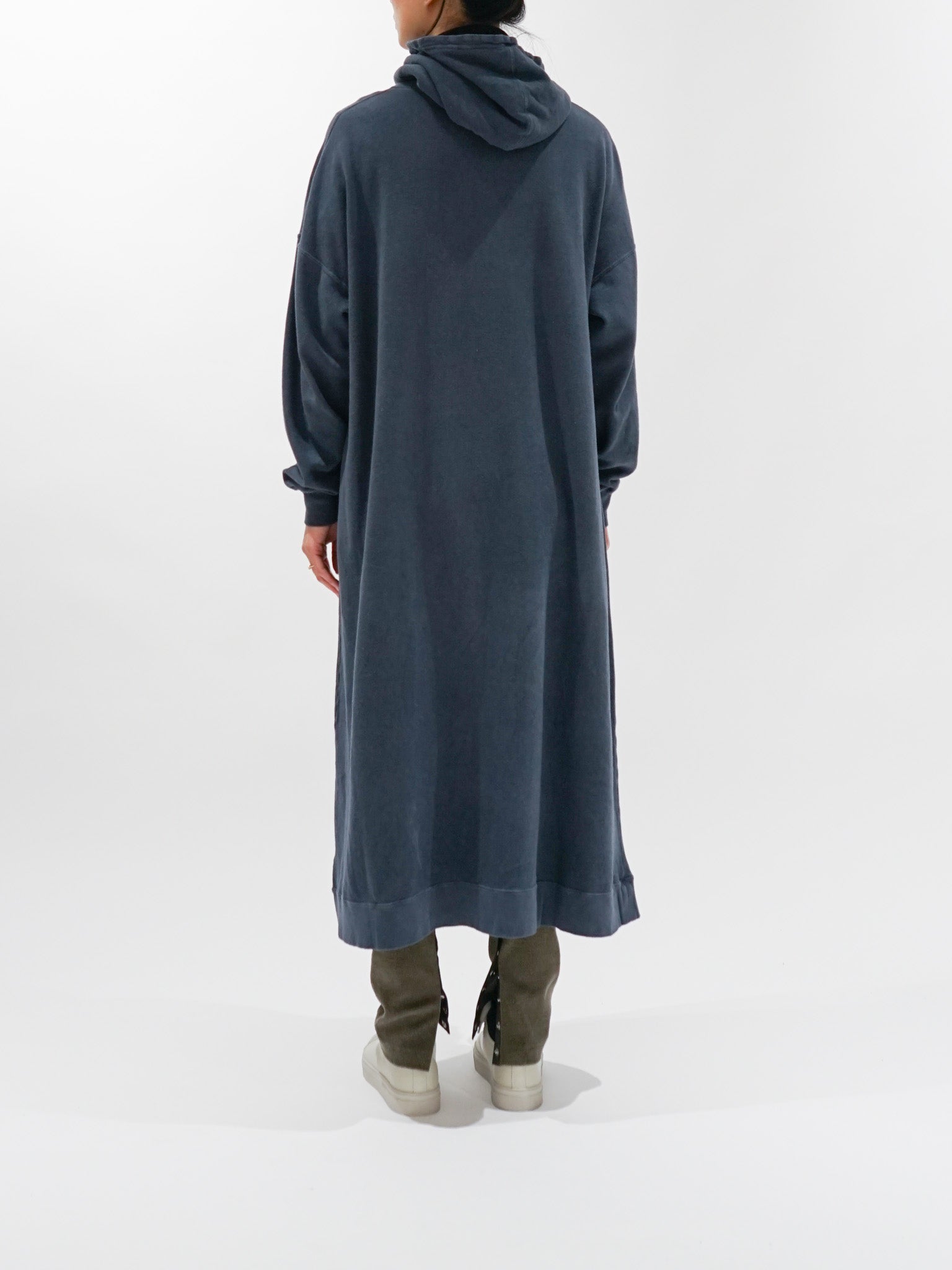 Namu Shop - Ichi Antiquites Pigment Dyed French Terry Hoodie Dress - Navy