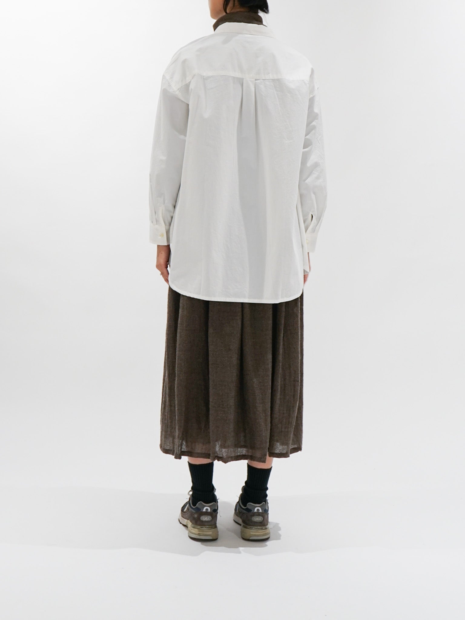 Namu Shop - ICHI Wool Skirt - Brown