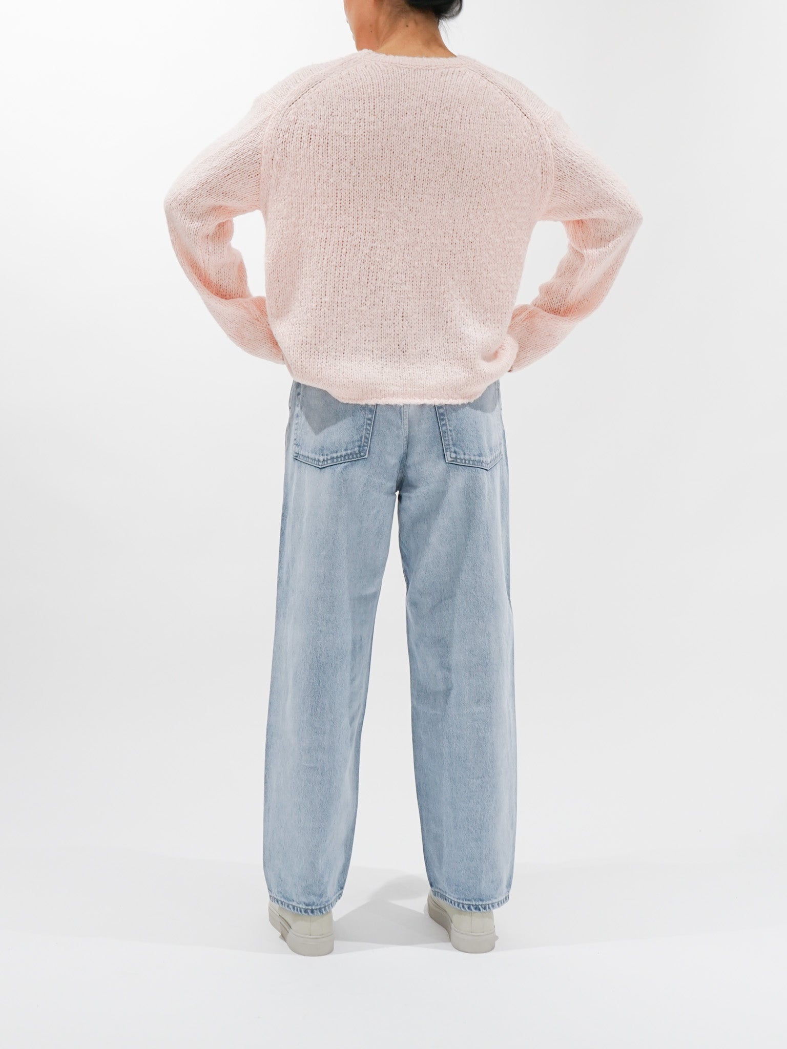 Namu Shop - Yleve Low Gauge Silk Knit Pullover - Pink