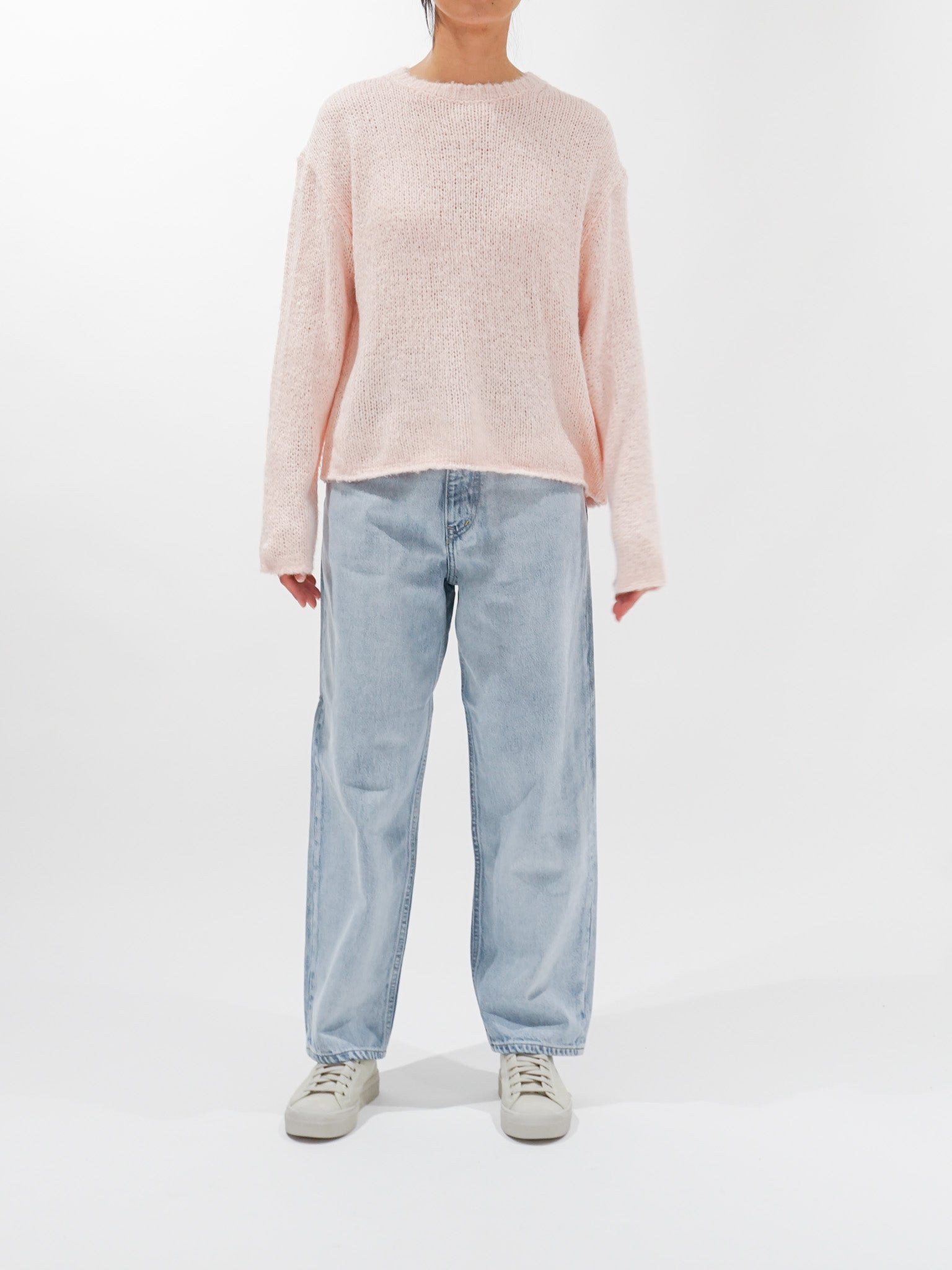 Namu Shop - Yleve Low Gauge Silk Knit Pullover - Pink