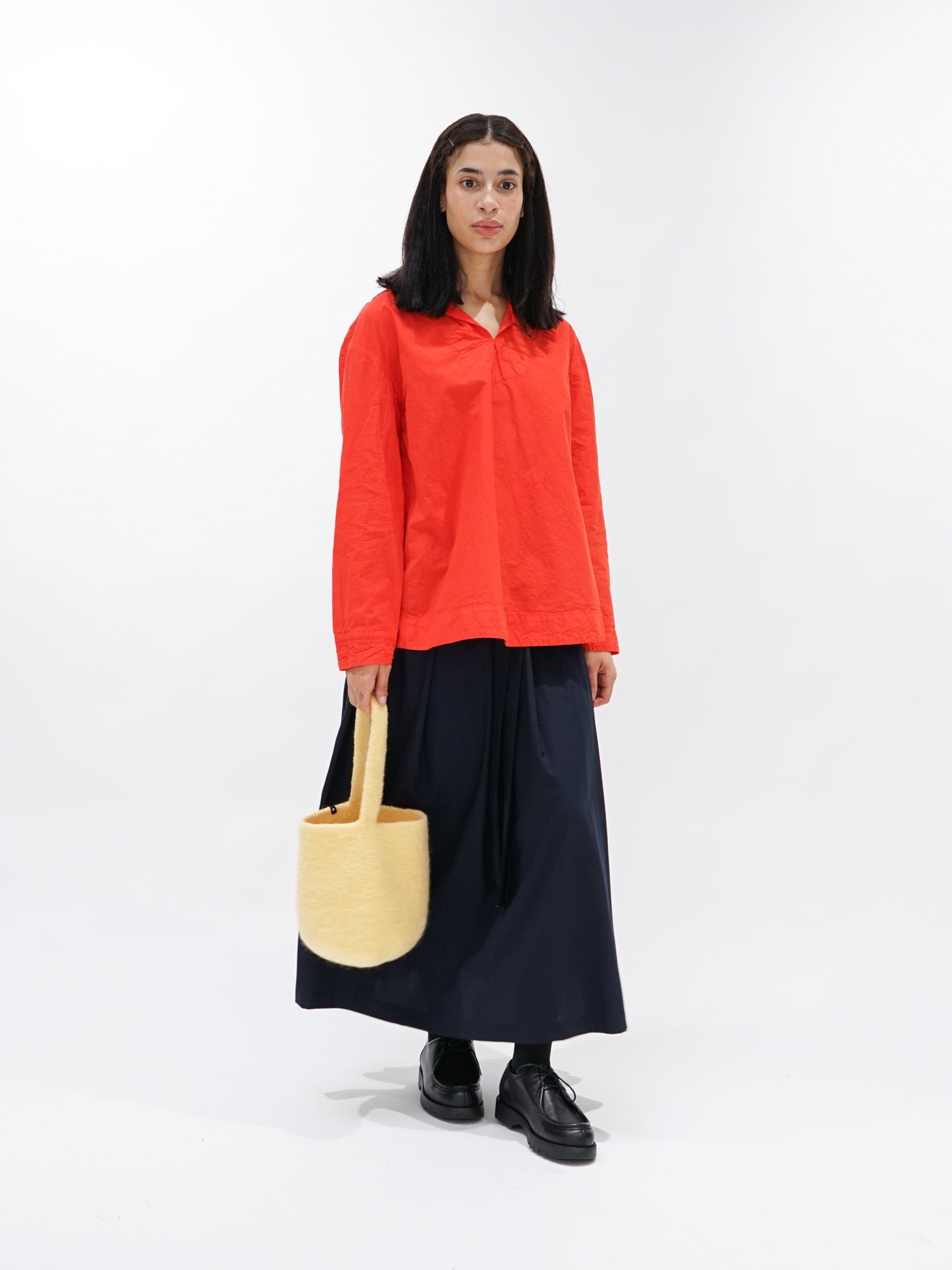 Namu Shop - Veritecoeur Shrink Sailor Collar Shirt - Sumikuro