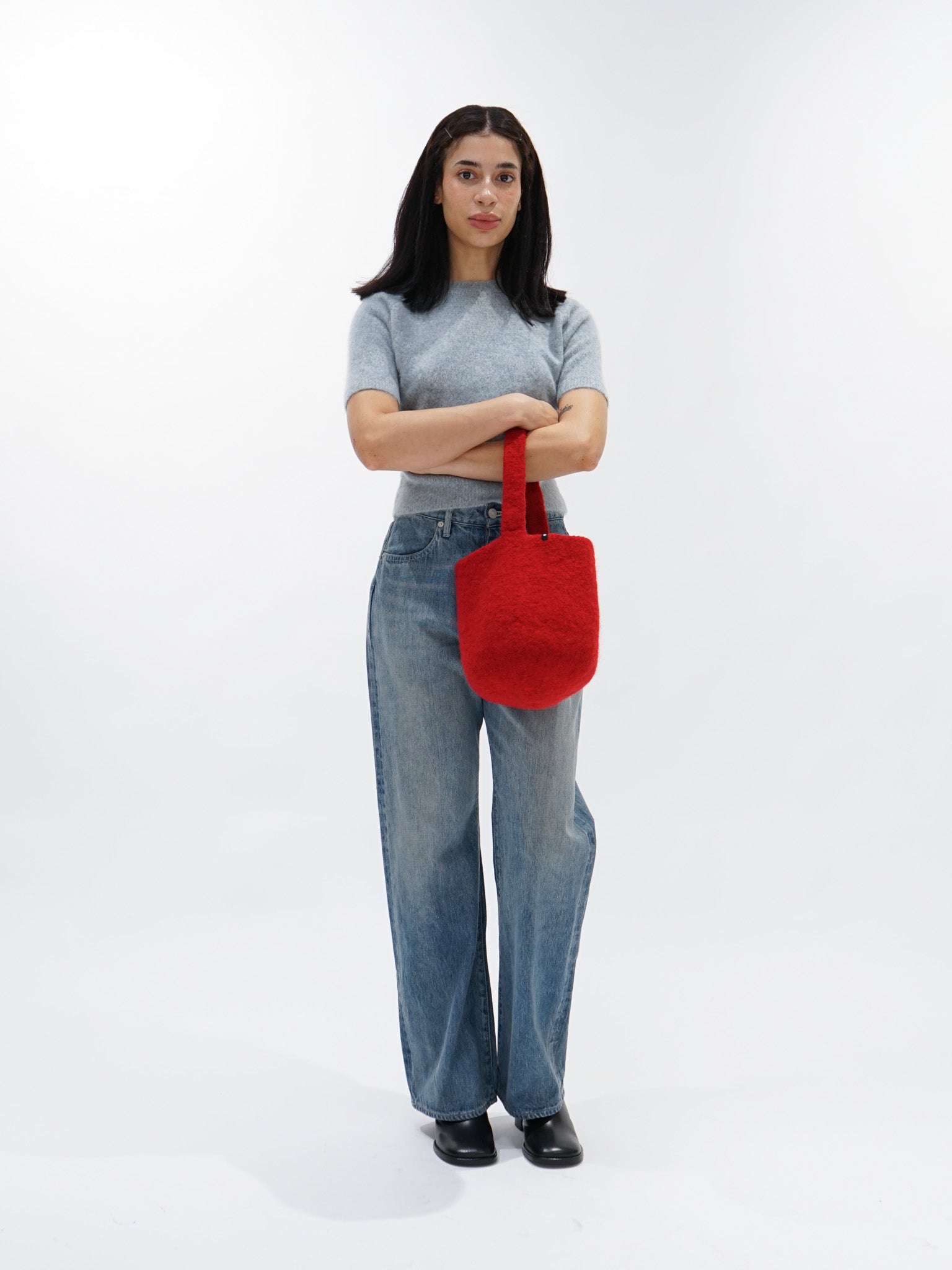 Namu Shop - cecilie telle Small Bucket Bag - Deep Red