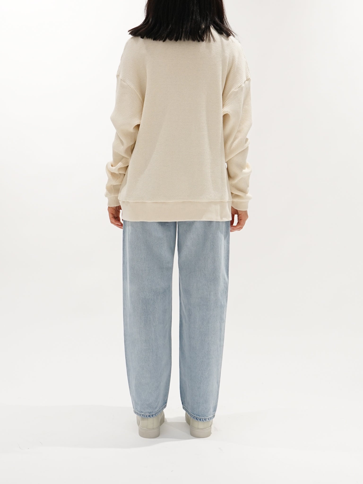 Namu Shop - Maillot Waffle Knit Pullover - Ecru