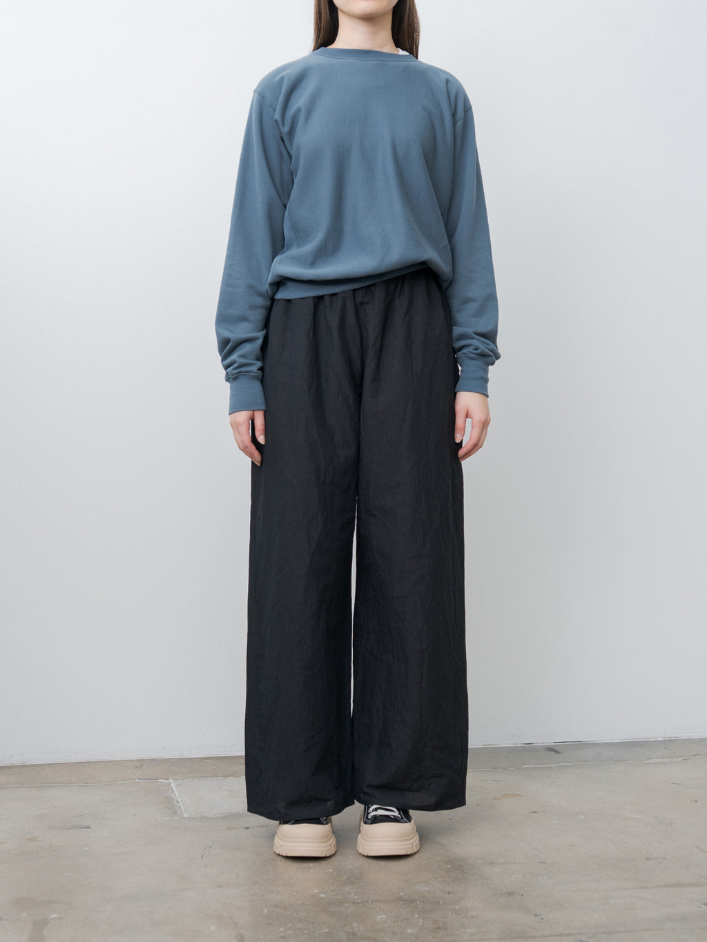 Namu Shop - Auralee Elastic High Gauge Sweat P/O - Dusty Blue (women's)