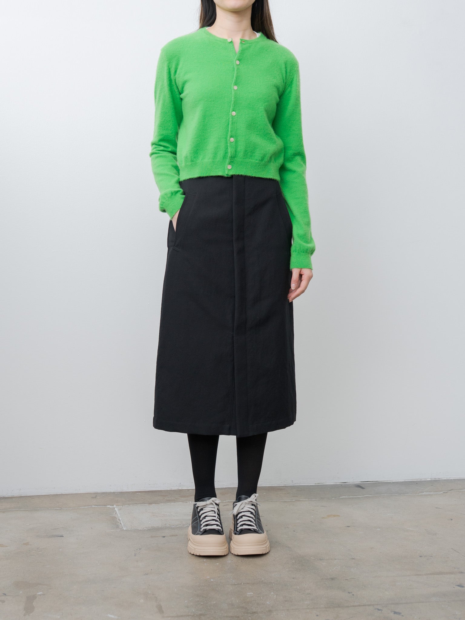 Namu Shop - Auralee Wool Cotton Linen Ox Skirt - Black