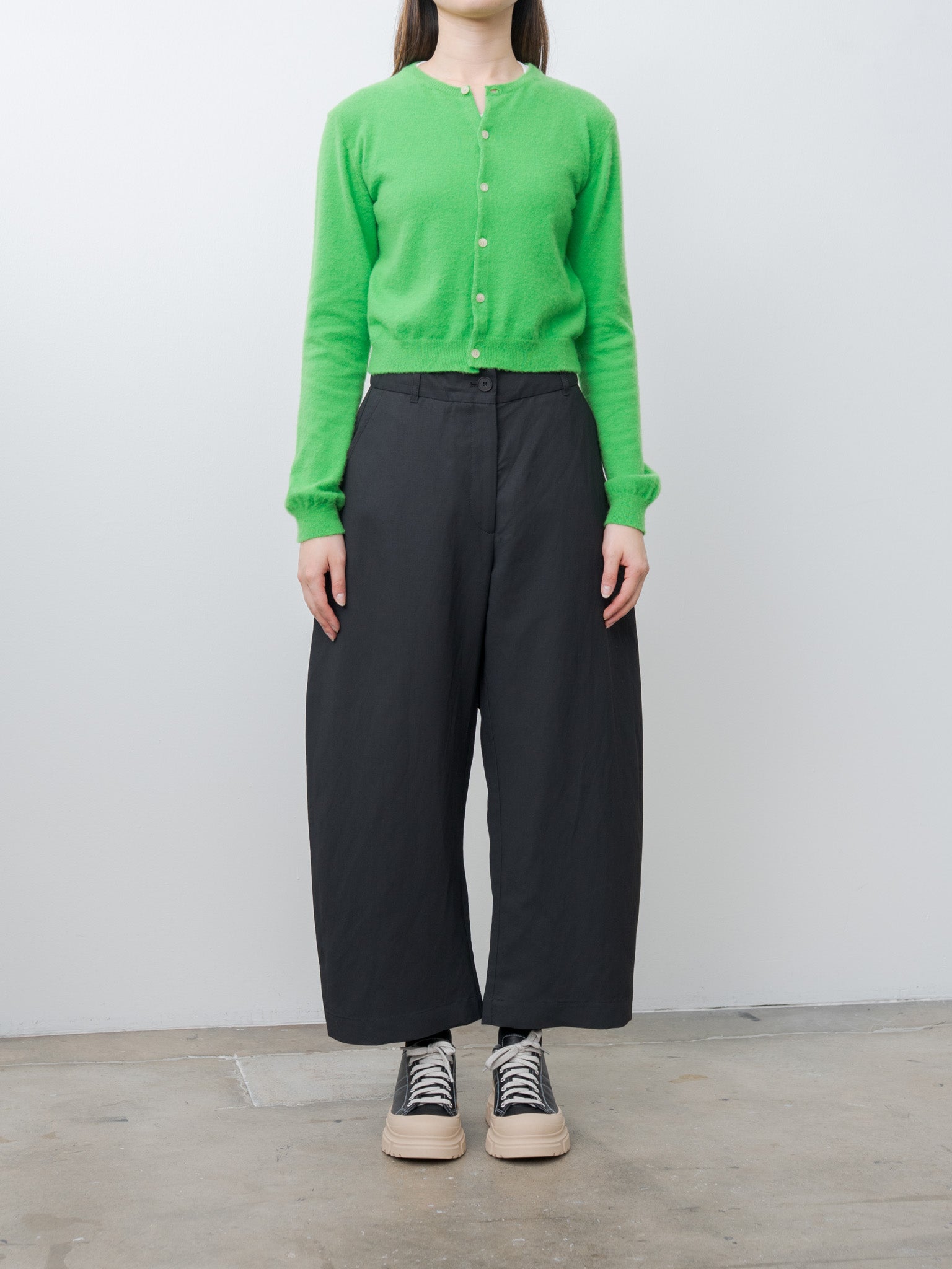 Namu Shop - Auralee Brushed Cashmere Cotton Knit Cardigan - Green