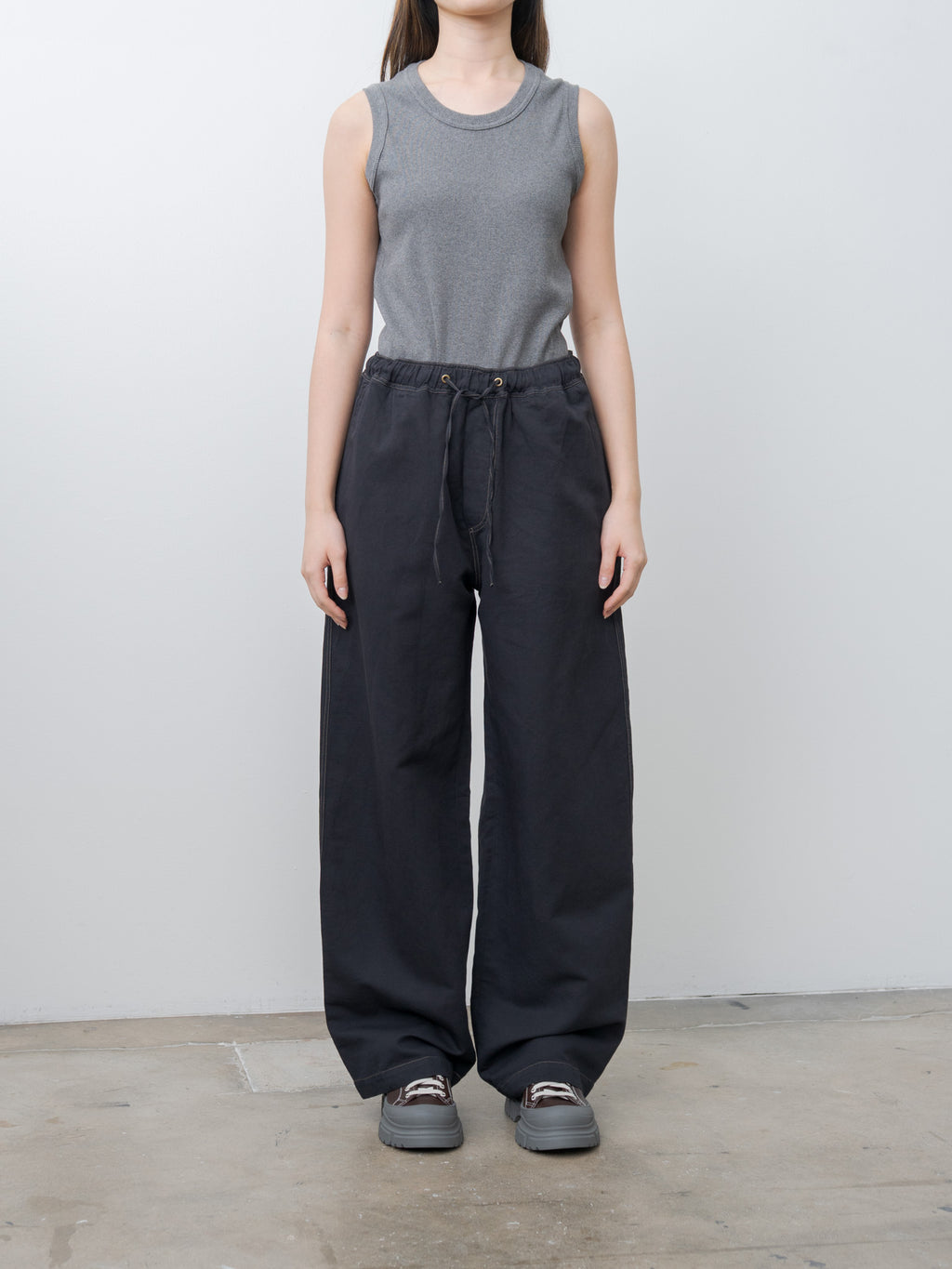 Namu Shop - Studio Nicholson SONNY Drawstring Pants - Black Grape
