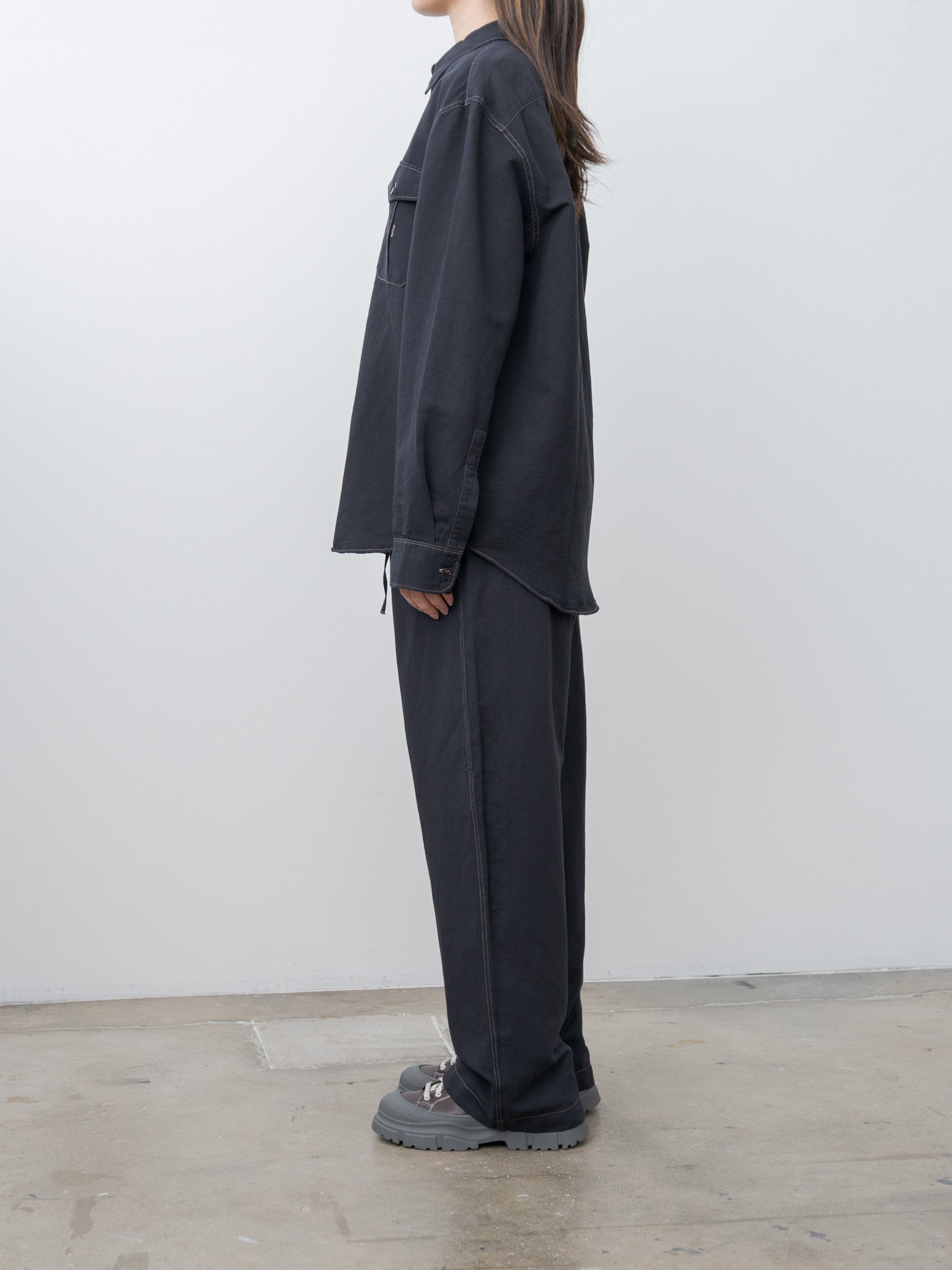 Namu Shop - Studio Nicholson SONNY Drawstring Pants - Black Grape