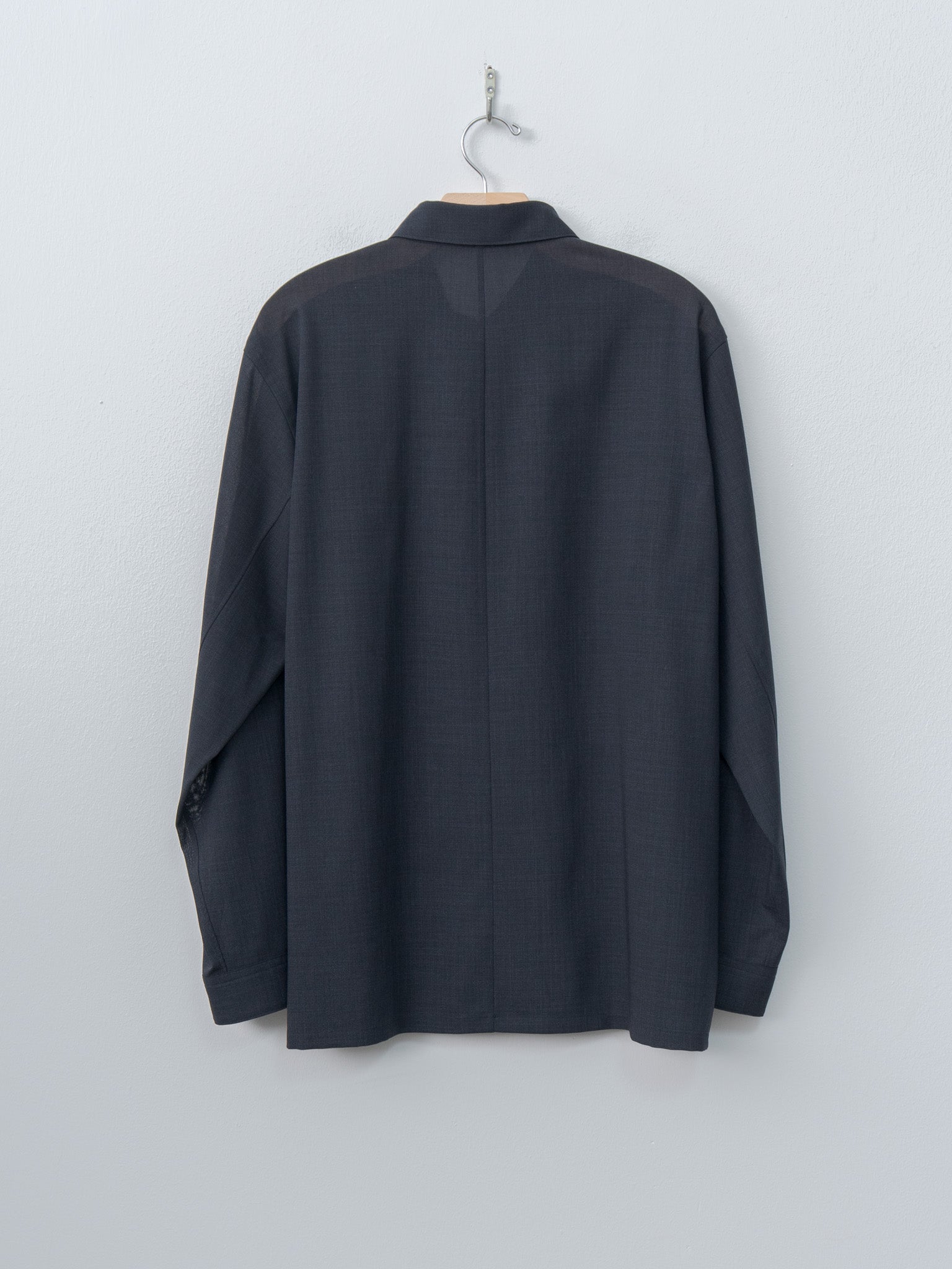 Namu Shop - Aton Twist Wool Gauze Loose Fit Shirt - Navy Top