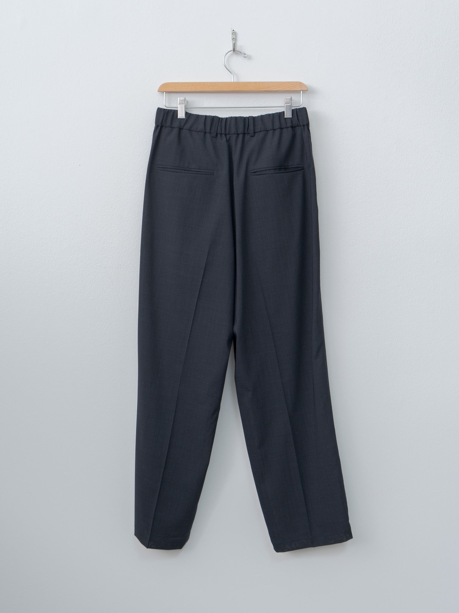 Namu Shop - Aton Twist Wool Gauze Two Tucked Easy Pants - Navy Top