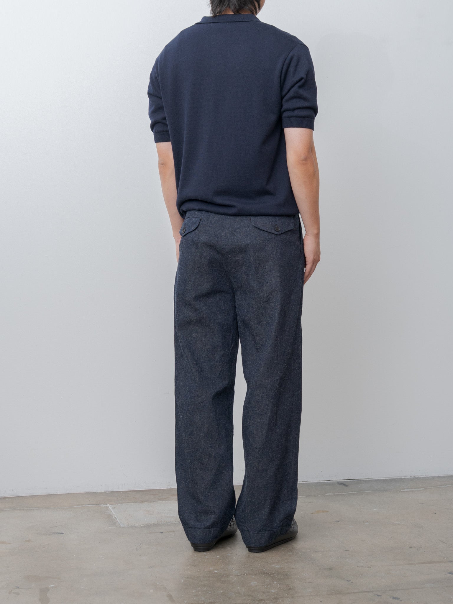 Namu Shop - Kaptain Sunshine Cotton Linen Denim Riviera Trousers - Indigo