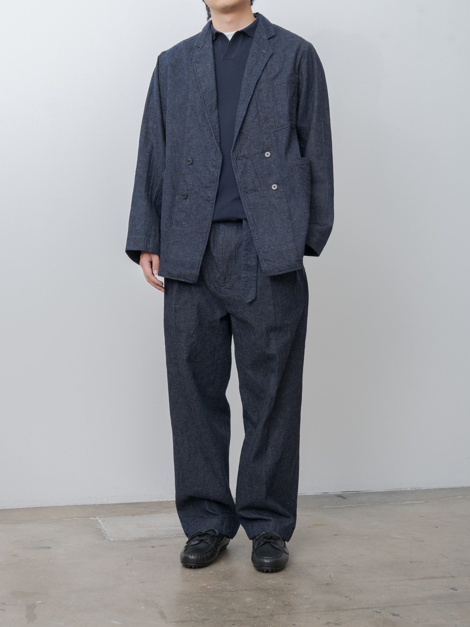 Namu Shop - Fujito Knit Skipper Polo - Navy