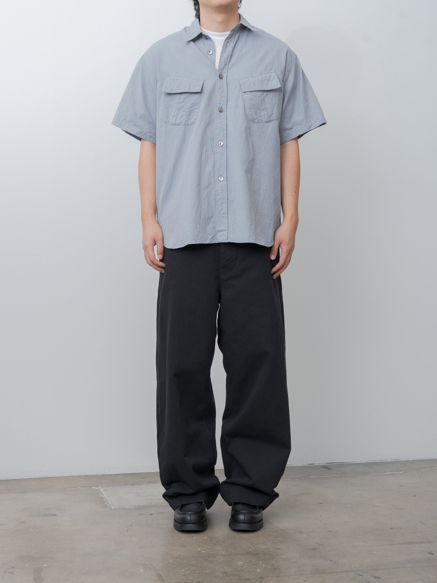 Namu Shop - Kaptain Sunshine Cotton Drill Wide Pants - Black