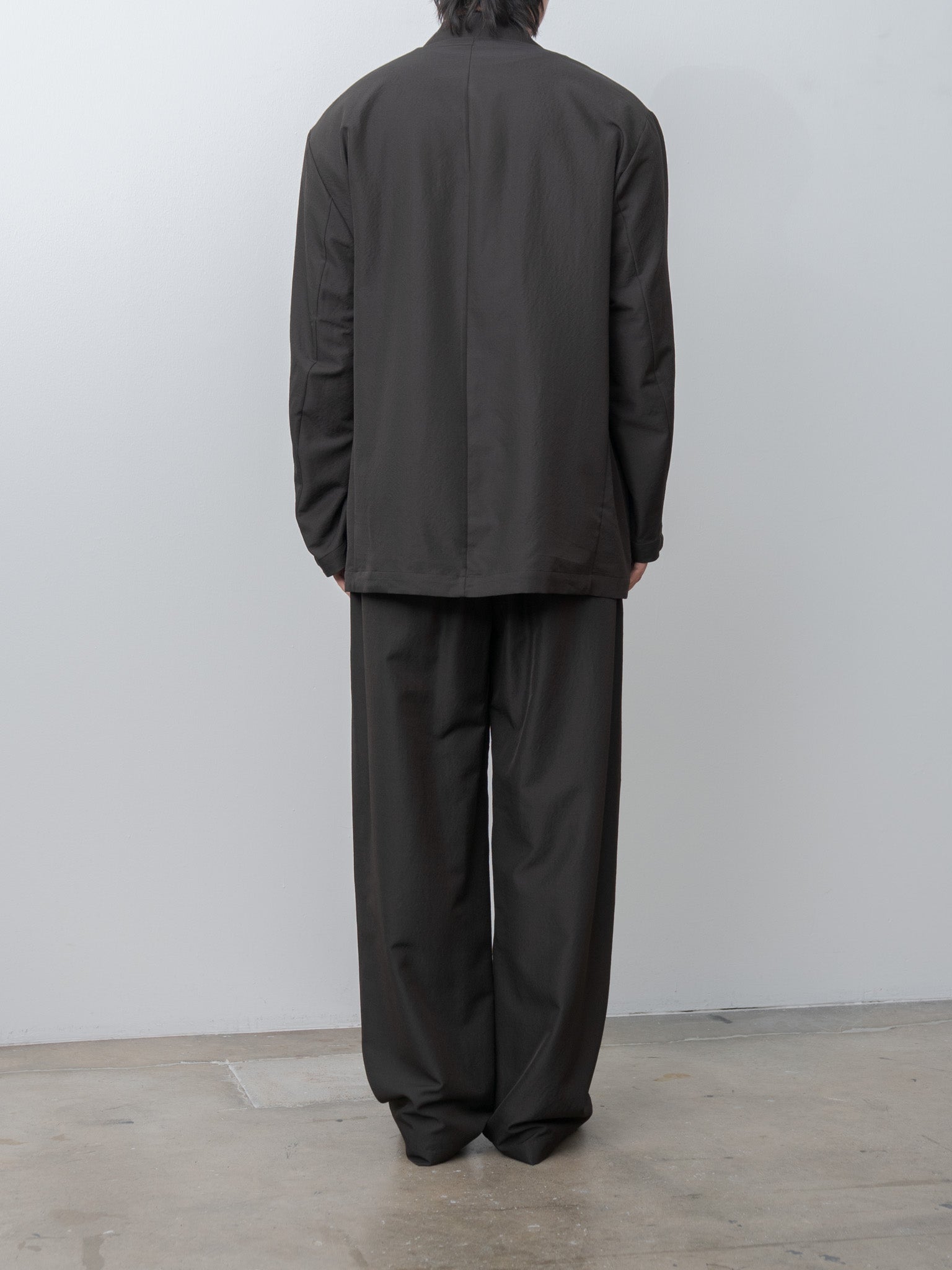 Namu Shop - ssstein Wool Silk Single Breasted Jacket - Dark Charcoal