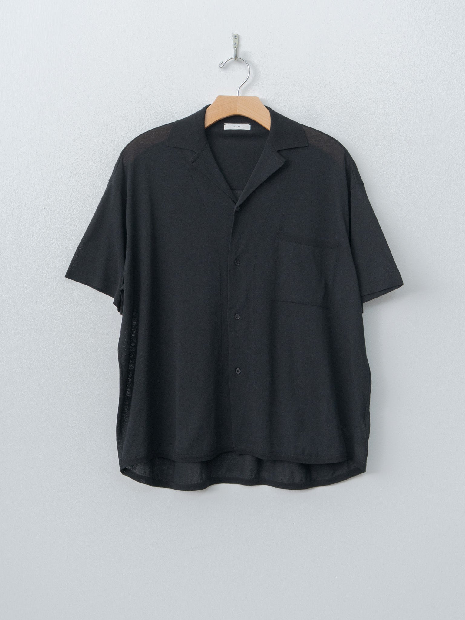Namu Shop - Aton High Twist Cotton Knit Shirt - Black