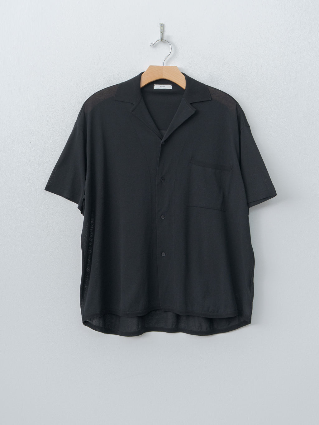 Namu Shop - Aton High Twist Cotton Knit Shirt - Black