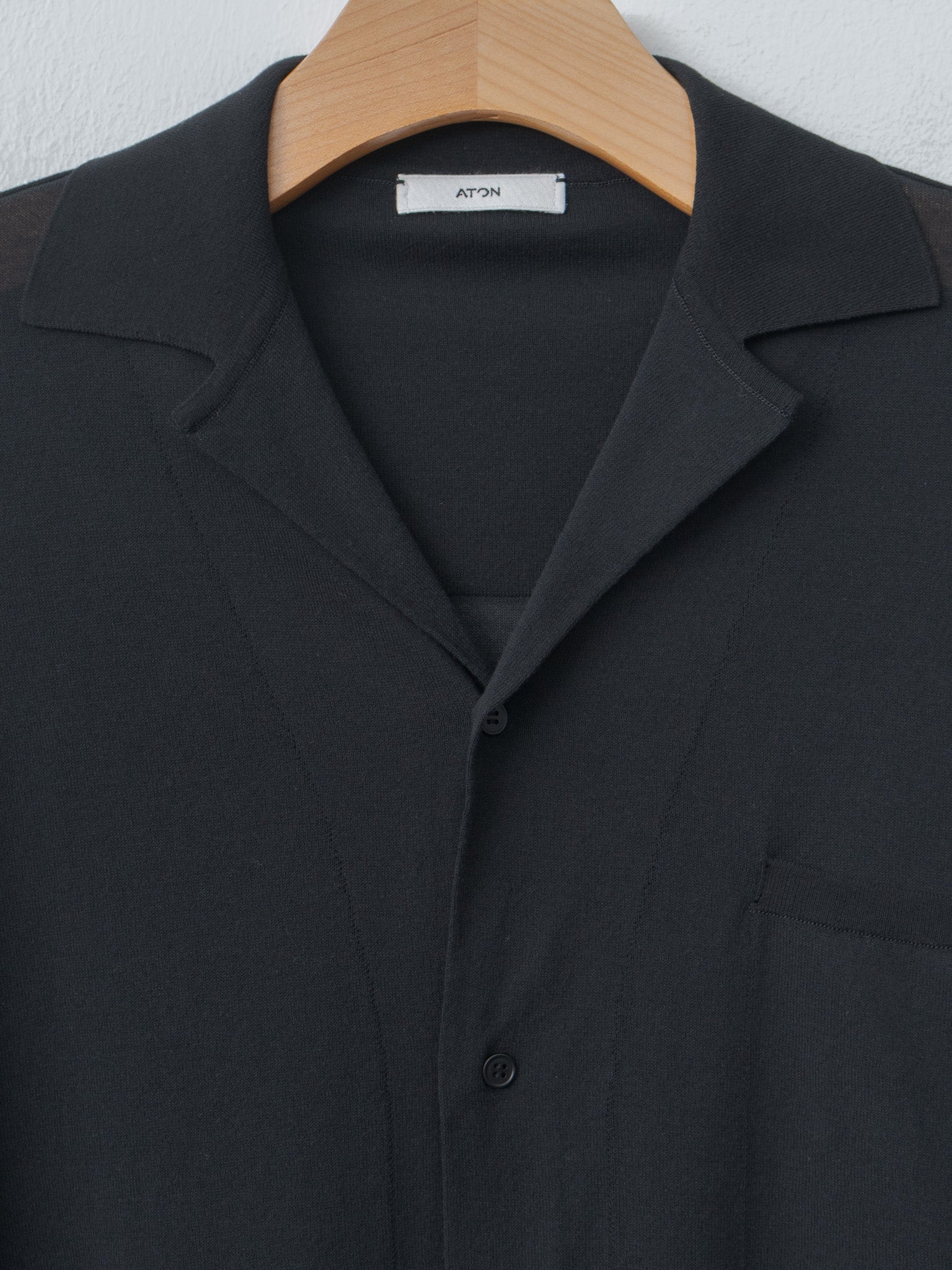Namu Shop - Aton High Twist Cotton Knit Shirt - Black