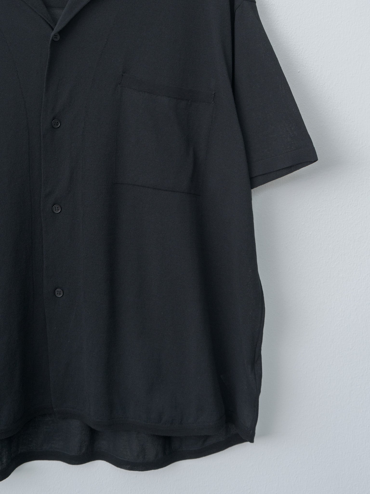 Namu Shop - Aton High Twist Cotton Knit Shirt - Black