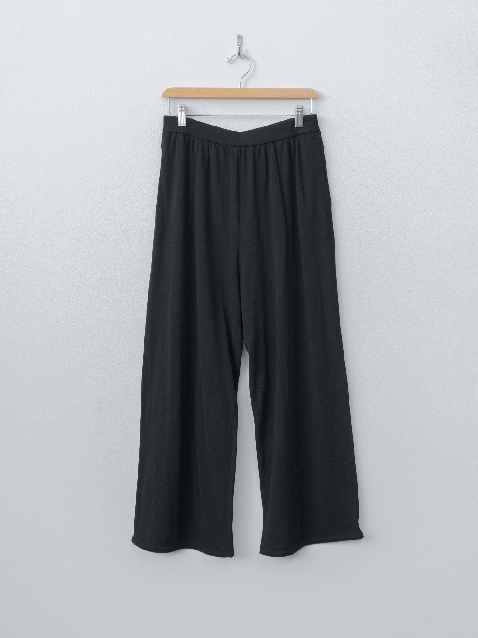 Namu Shop - Aton High Twist Cotton Wide Easy Pants - Black