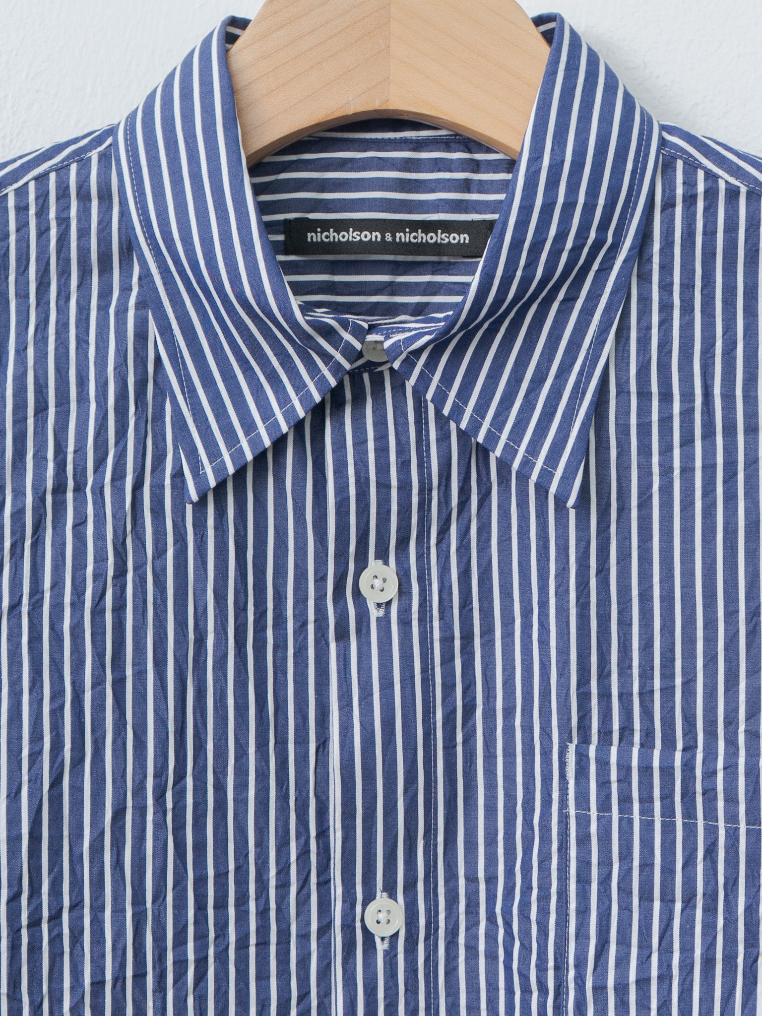 Namu Shop - Nicholson & Nicholson LINDA-CC Shirt - Navy Stripe