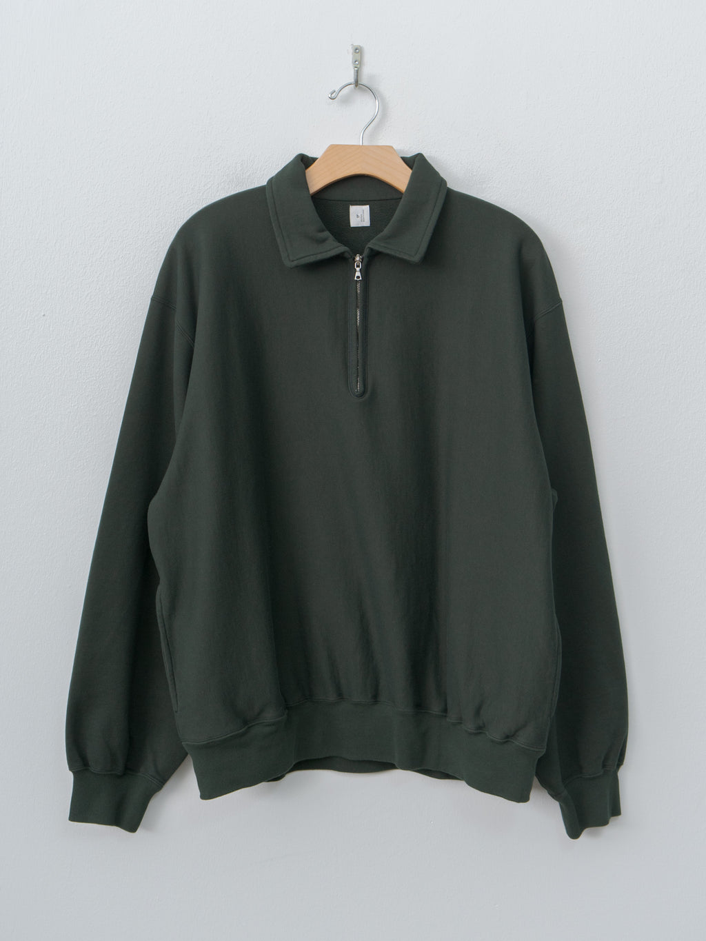 Namu Shop - Blurhms Thin-Sweat Half-Zip P/O - Dark Green