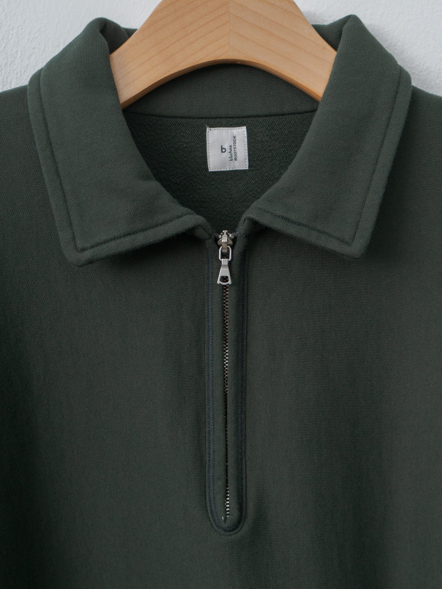 Namu Shop - Blurhms Thin-Sweat Half-Zip P/O - Dark Green