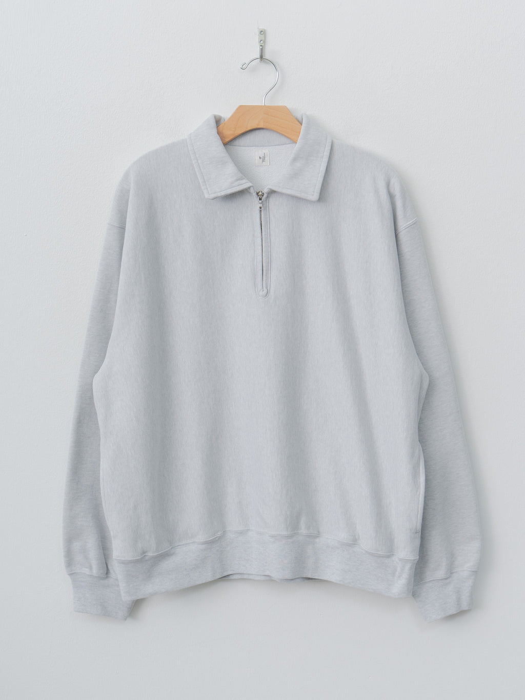Namu Shop - Blurhms Thin-Sweat Half-Zip P/O - Heather White