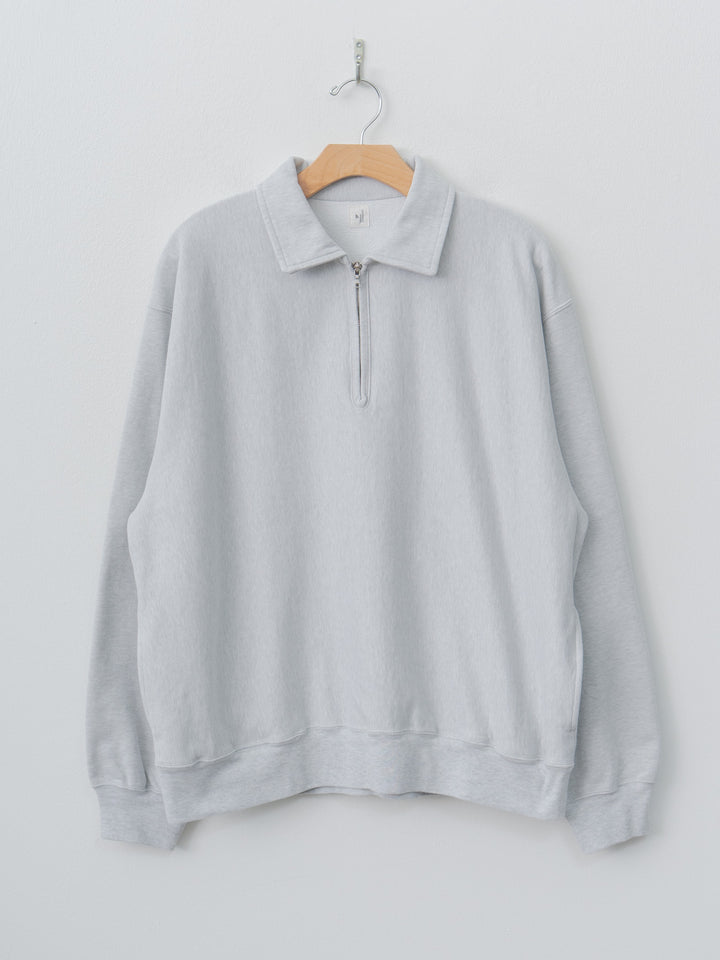 Namu Shop - Blurhms Thin-Sweat Half-Zip P/O - Heather White