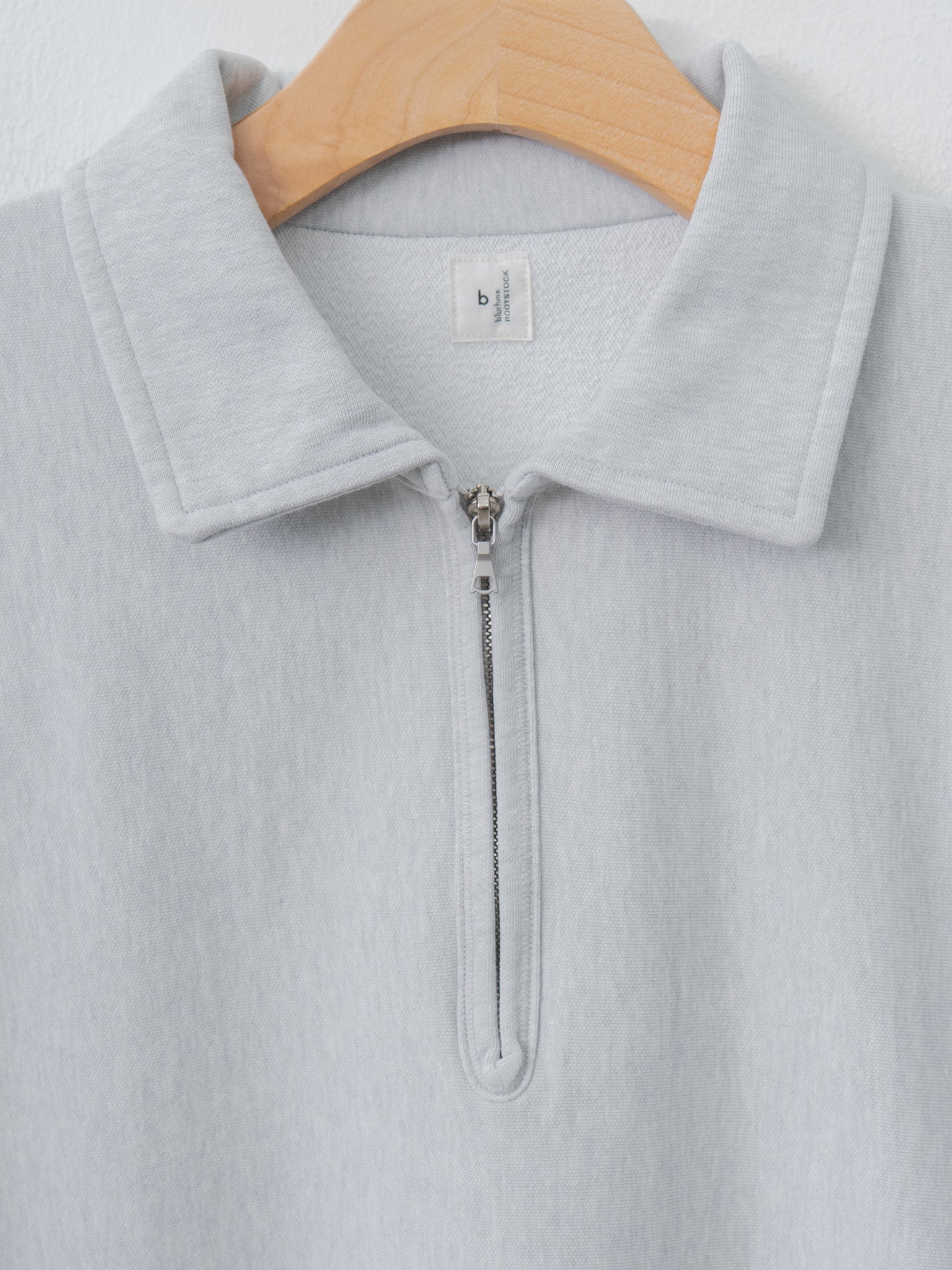 Namu Shop - Blurhms Thin-Sweat Half-Zip P/O - Heather White
