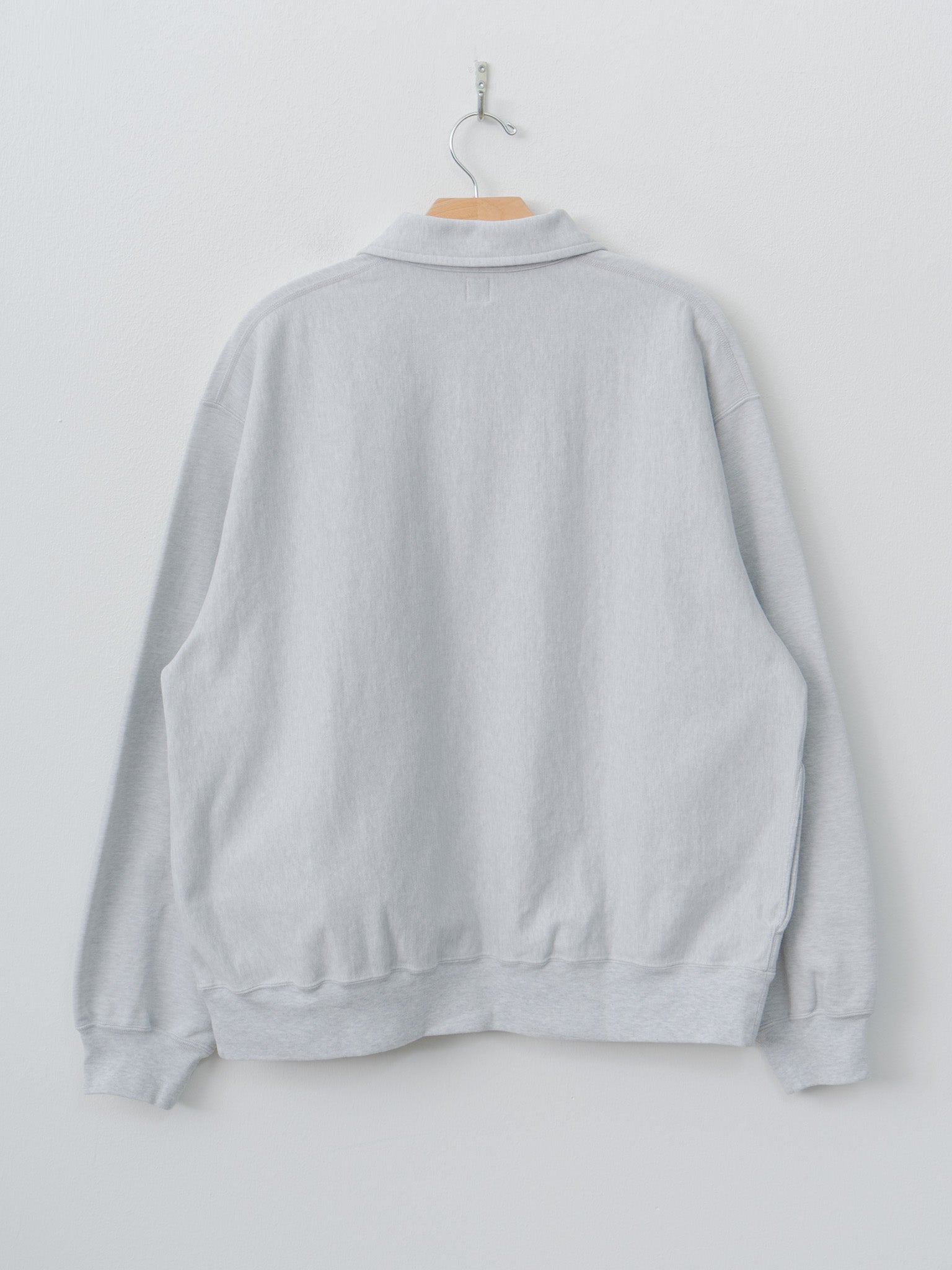 Namu Shop - Blurhms Thin-Sweat Half-Zip P/O - Heather White